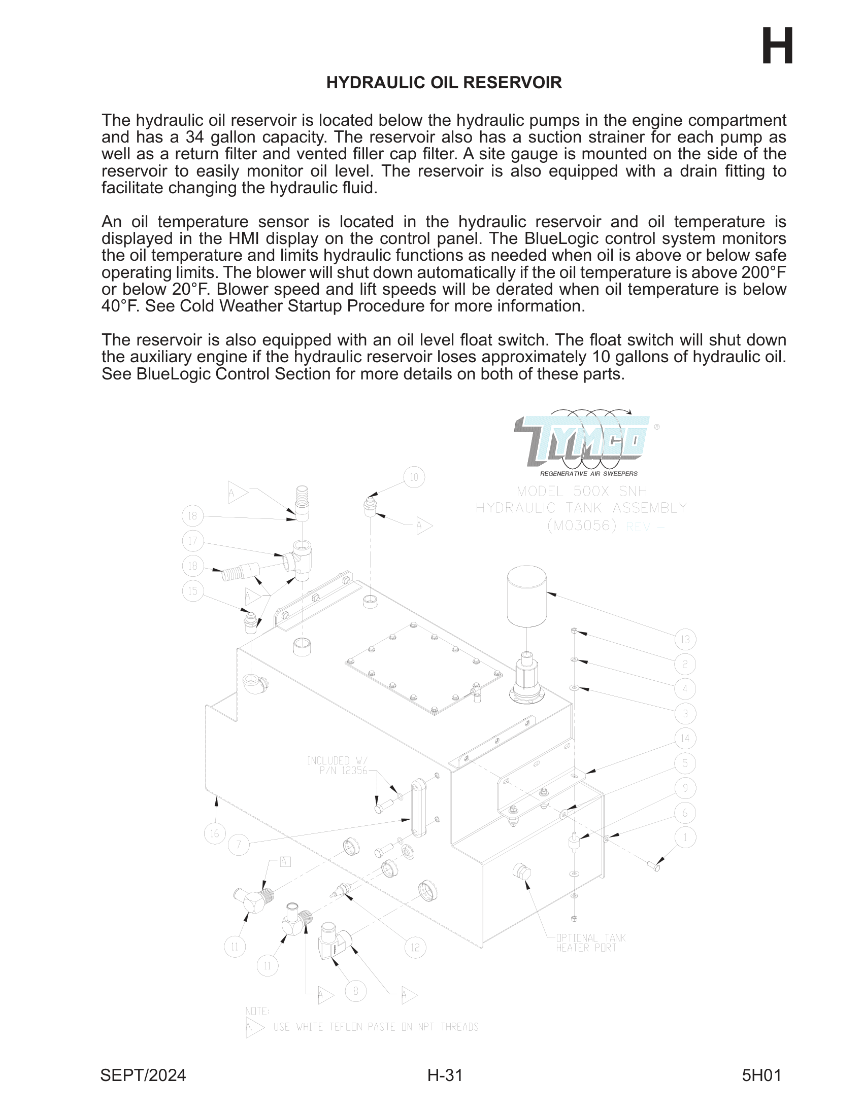 HYDRAULIC RESERVOIR Assembly