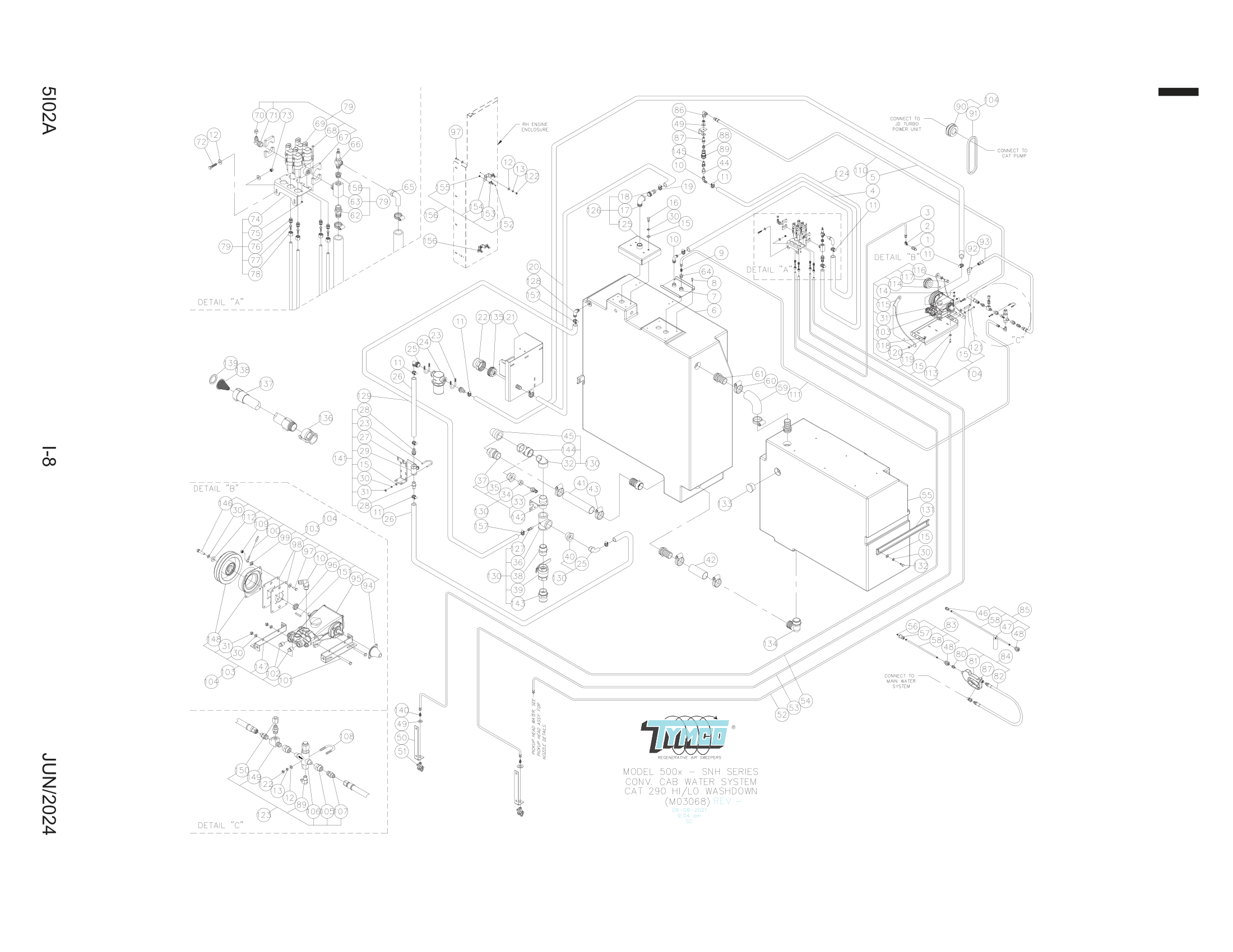CONVENTIONAL CAB WATER SYSTEM - CAT PUMP HI/LO Assembly