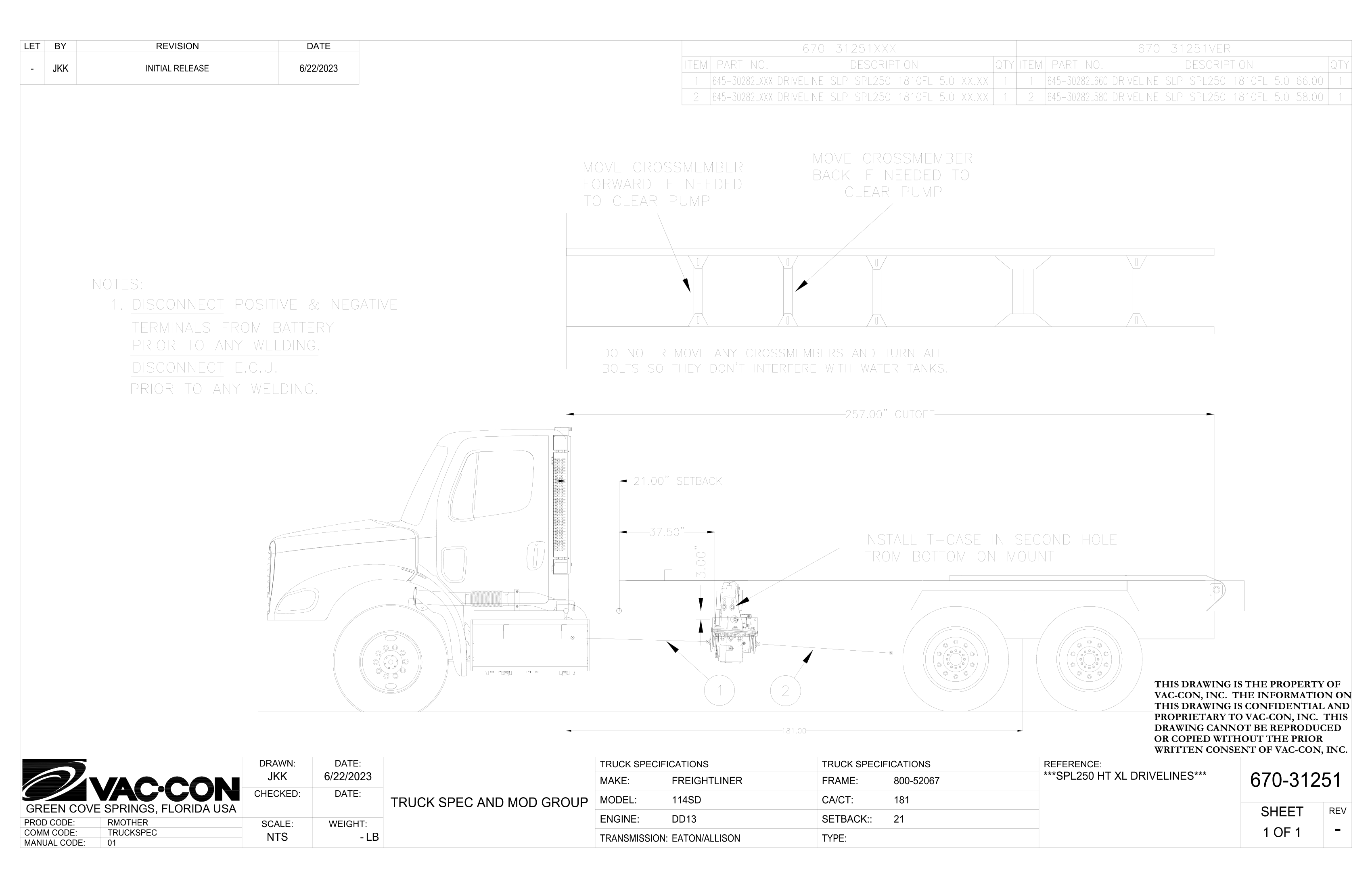 CONVENTIONAL CAB WATER SYSTEM - CAT PUMP Assembly