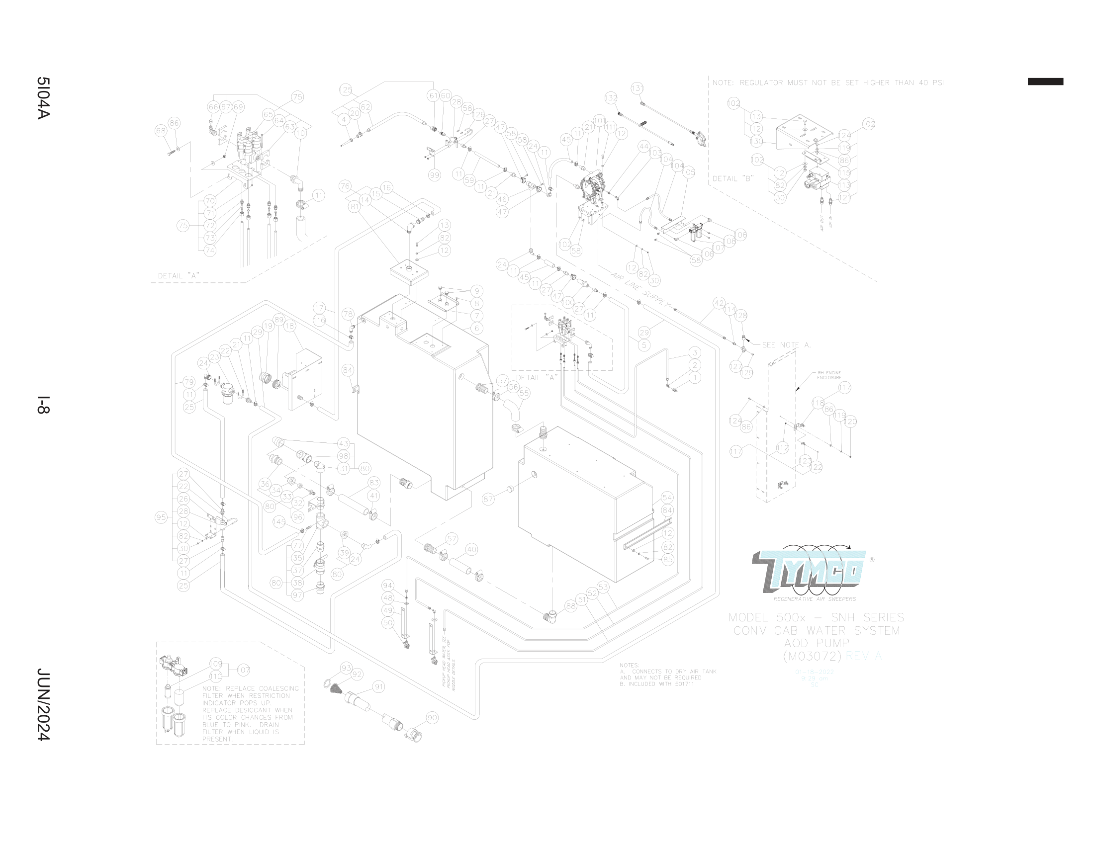 CONVENTIONAL CAB WATER SYSTEM - AOD PUMP Assembly