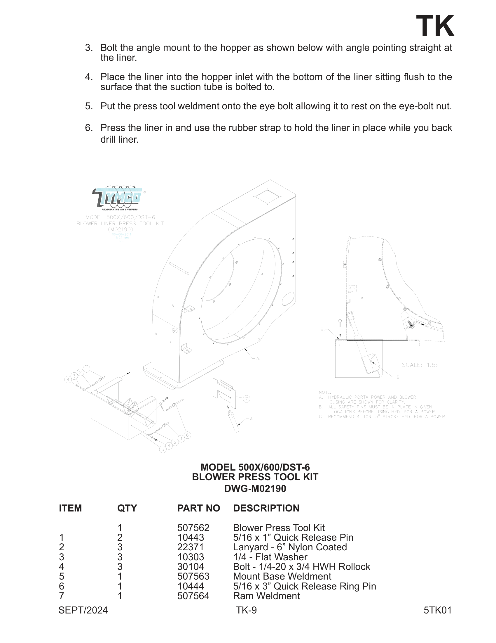 BLOWER PRESS TOOL KIT