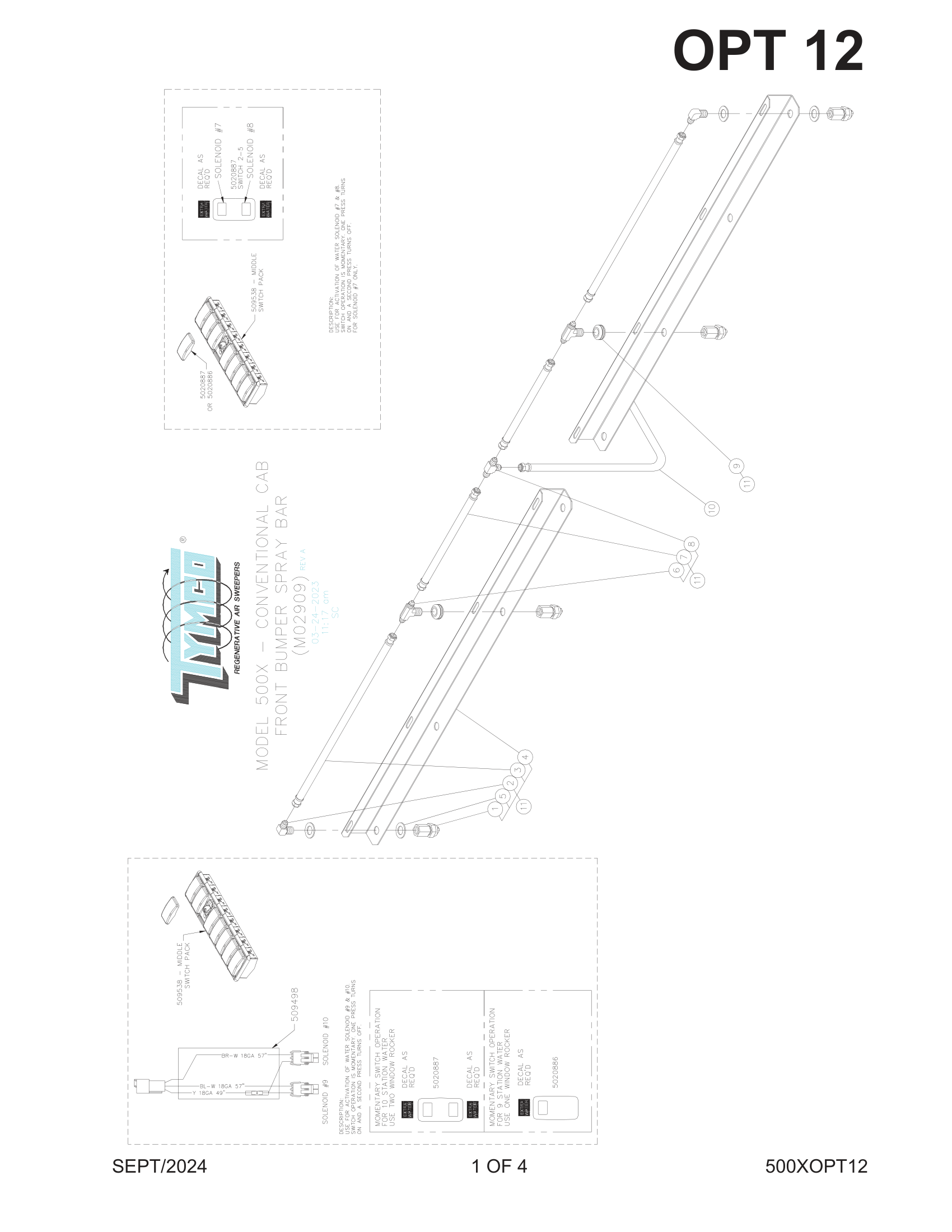 SPRAY BAR ASSEMBLY - CONVENTIONAL CAB