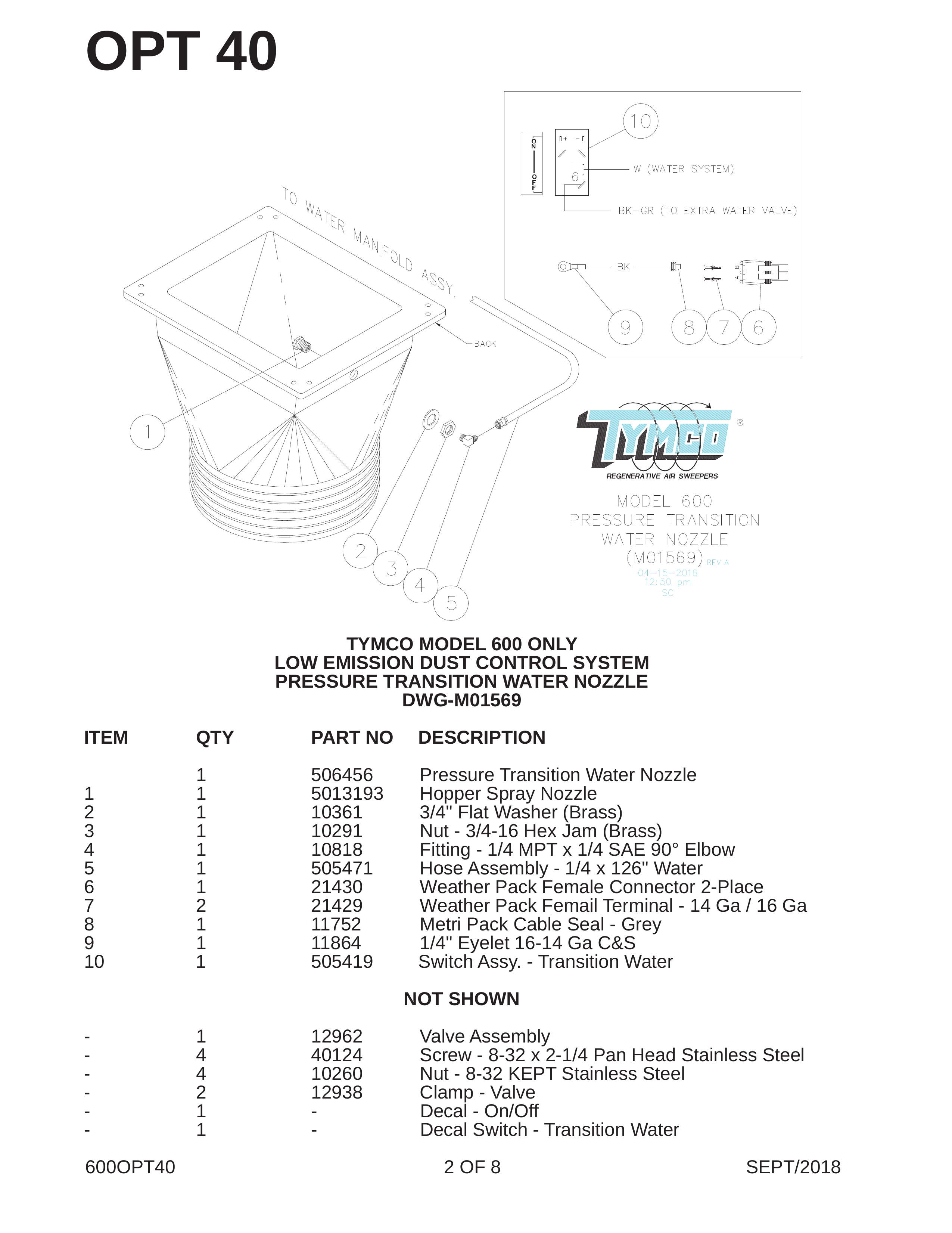 TYMCO MODEL 600 ONLY