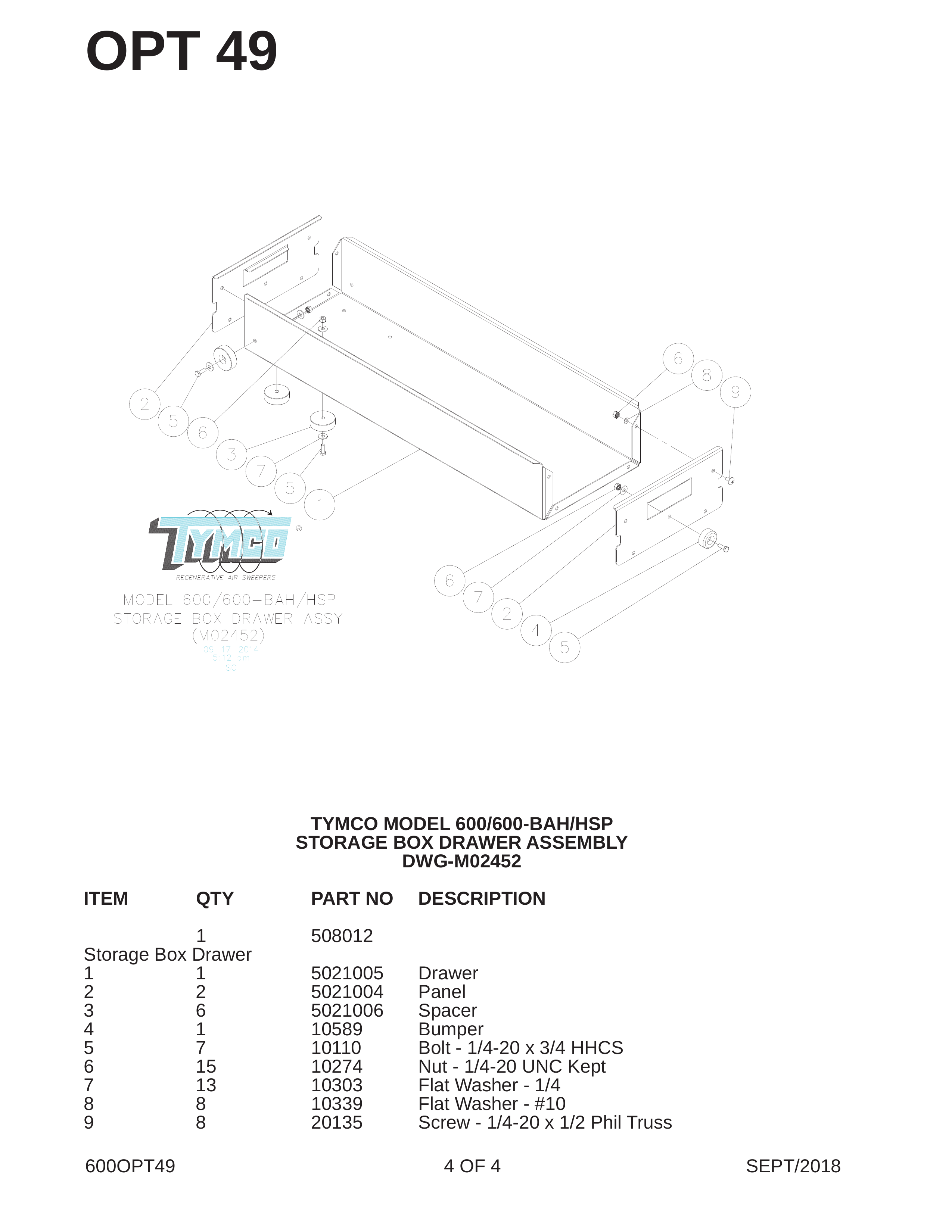 TYMCO MODEL 600/600-BAH/HSP