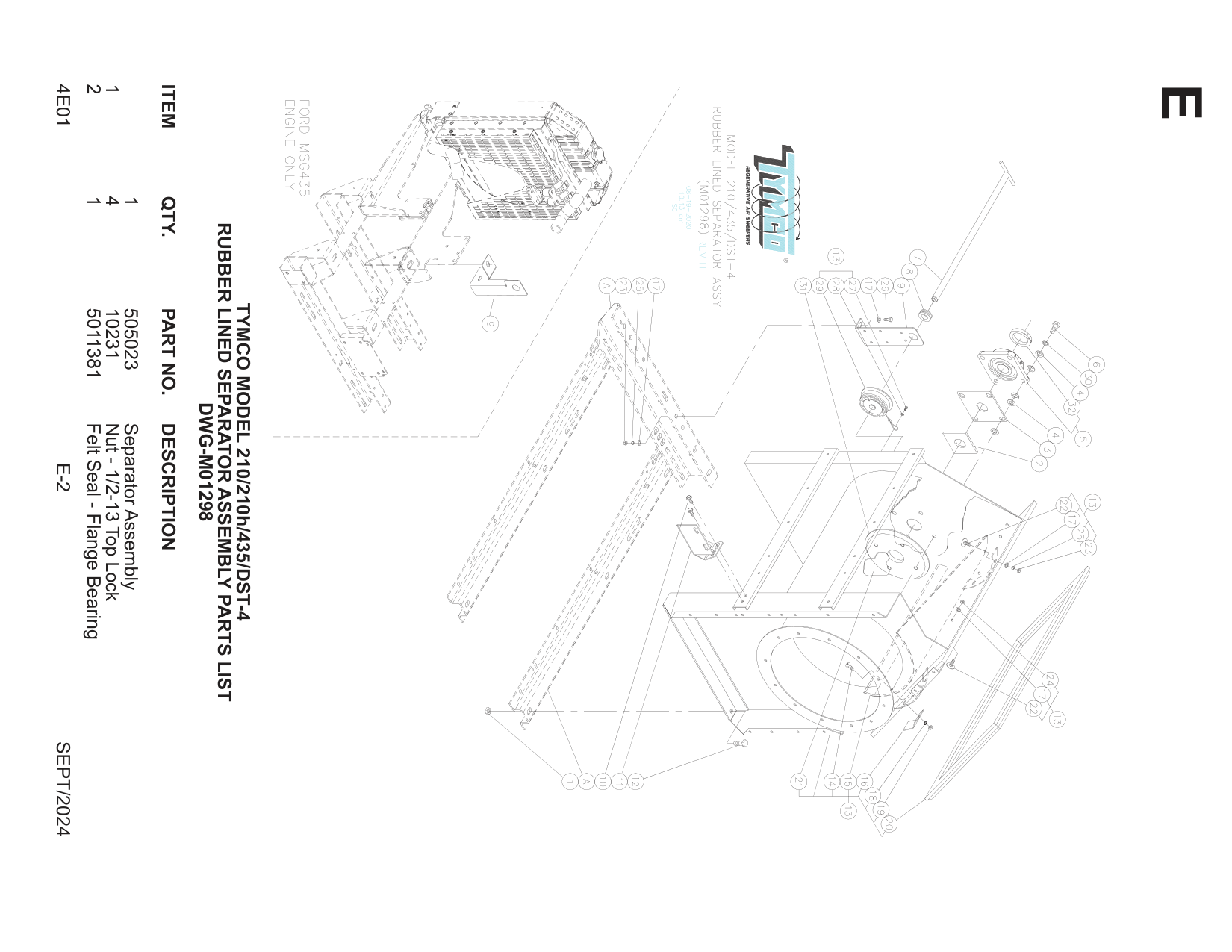 RUBBER LINED SEPARATOR Assembly