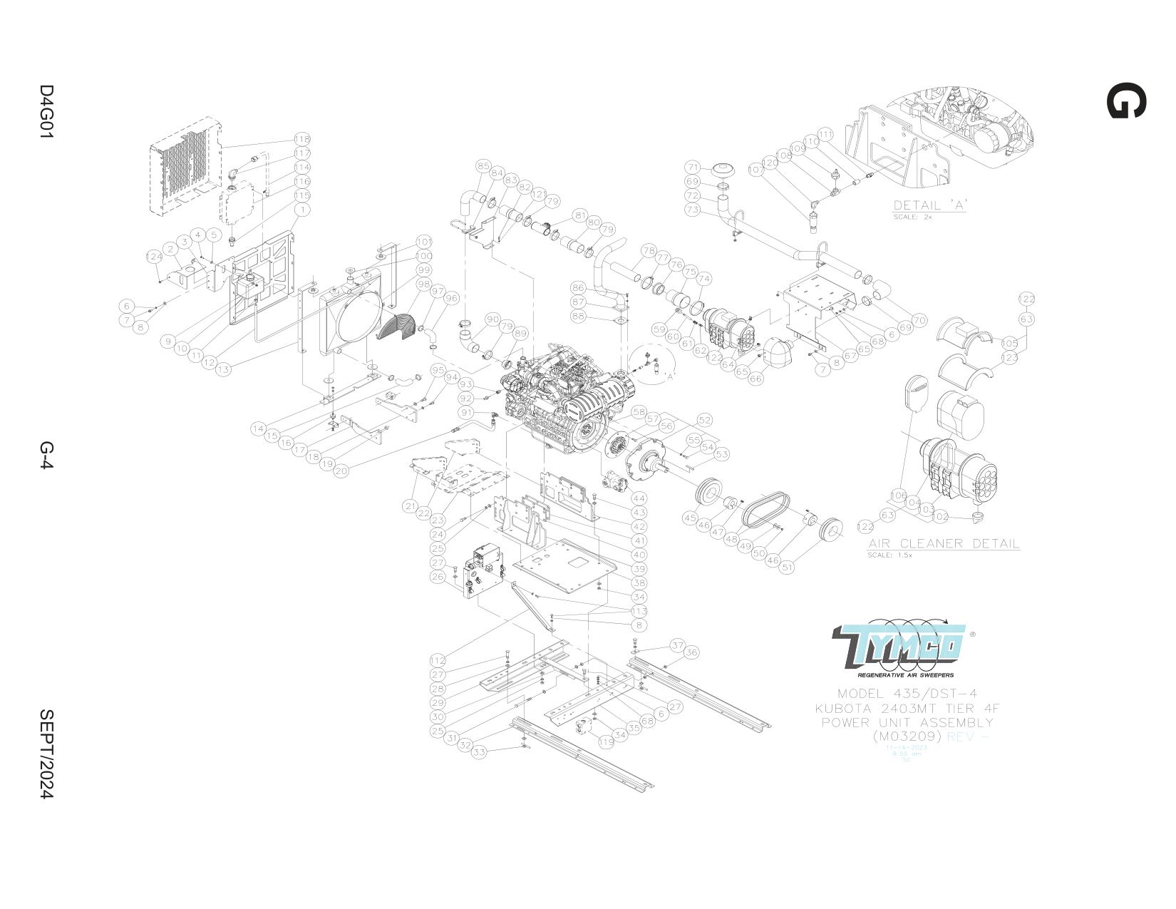 KUBOTA V2403-CR-TE4B FT4 POWER UNIT Assembly