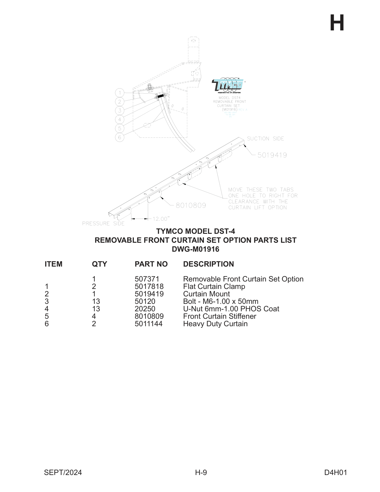 REMOVABLE FRONT CURTAIN SET OPTION