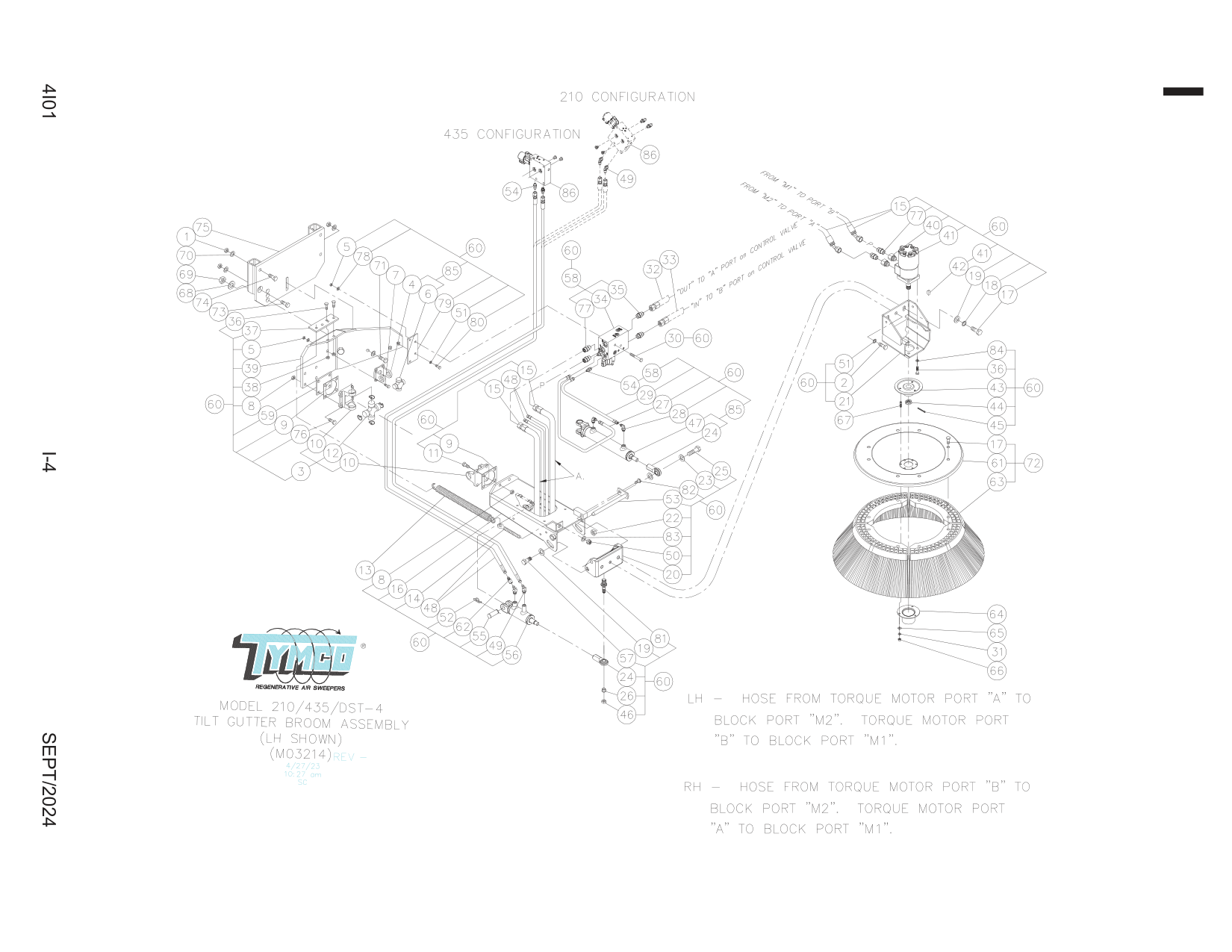 TILT GUTTER BROOM Assembly
