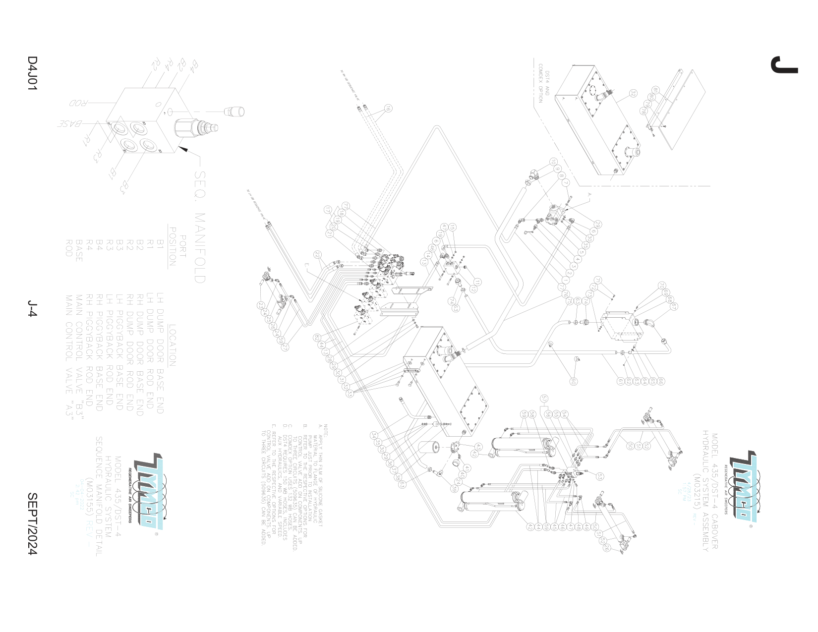 HYDRAULIC SYSTEM - DUAL GUTTER BROOM w/TILT