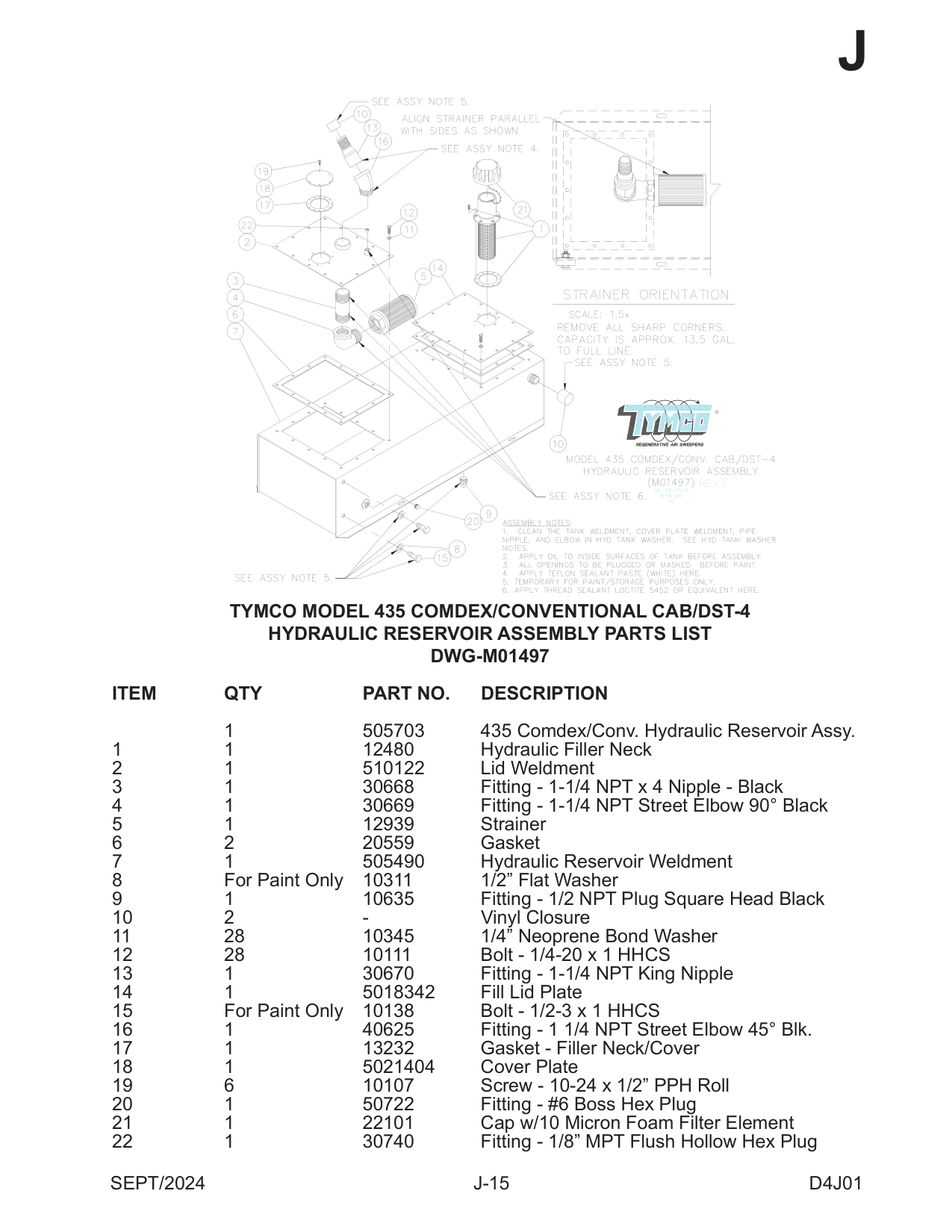 HYDRAULIC RESERVOIR Assembly