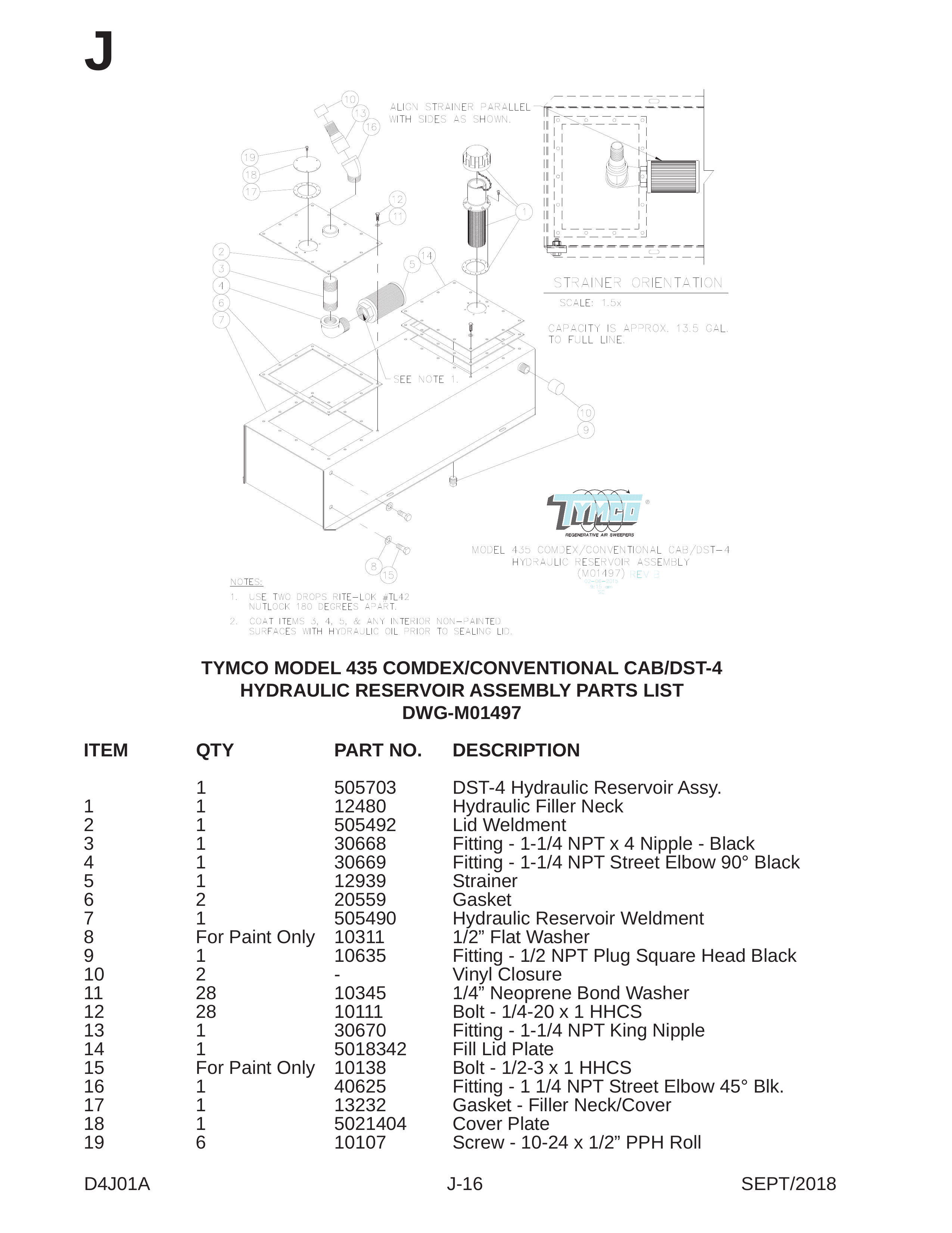 TYMCO MODEL 435 COMDEX/CONVENTIONAL CAB/DST-4