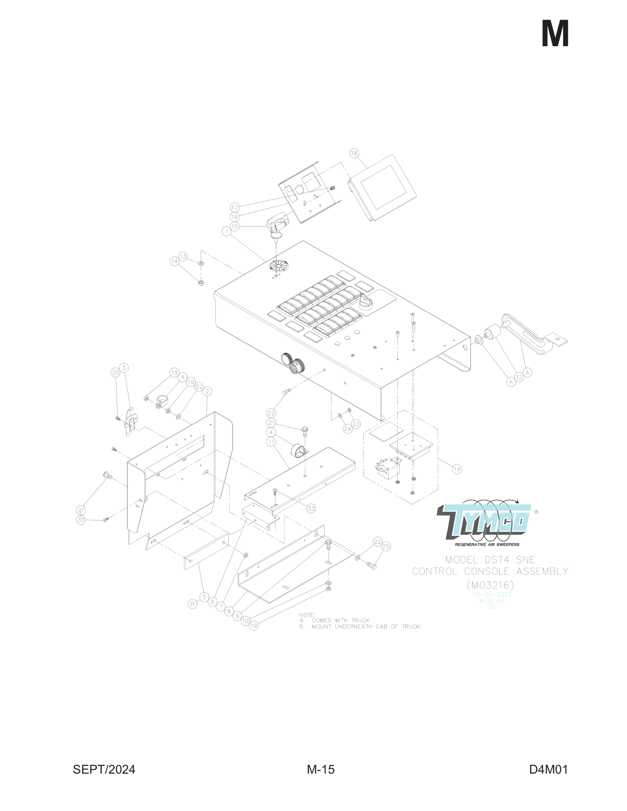 CABOVER BLUELOGIC CONTROL CONSOLE Assembly