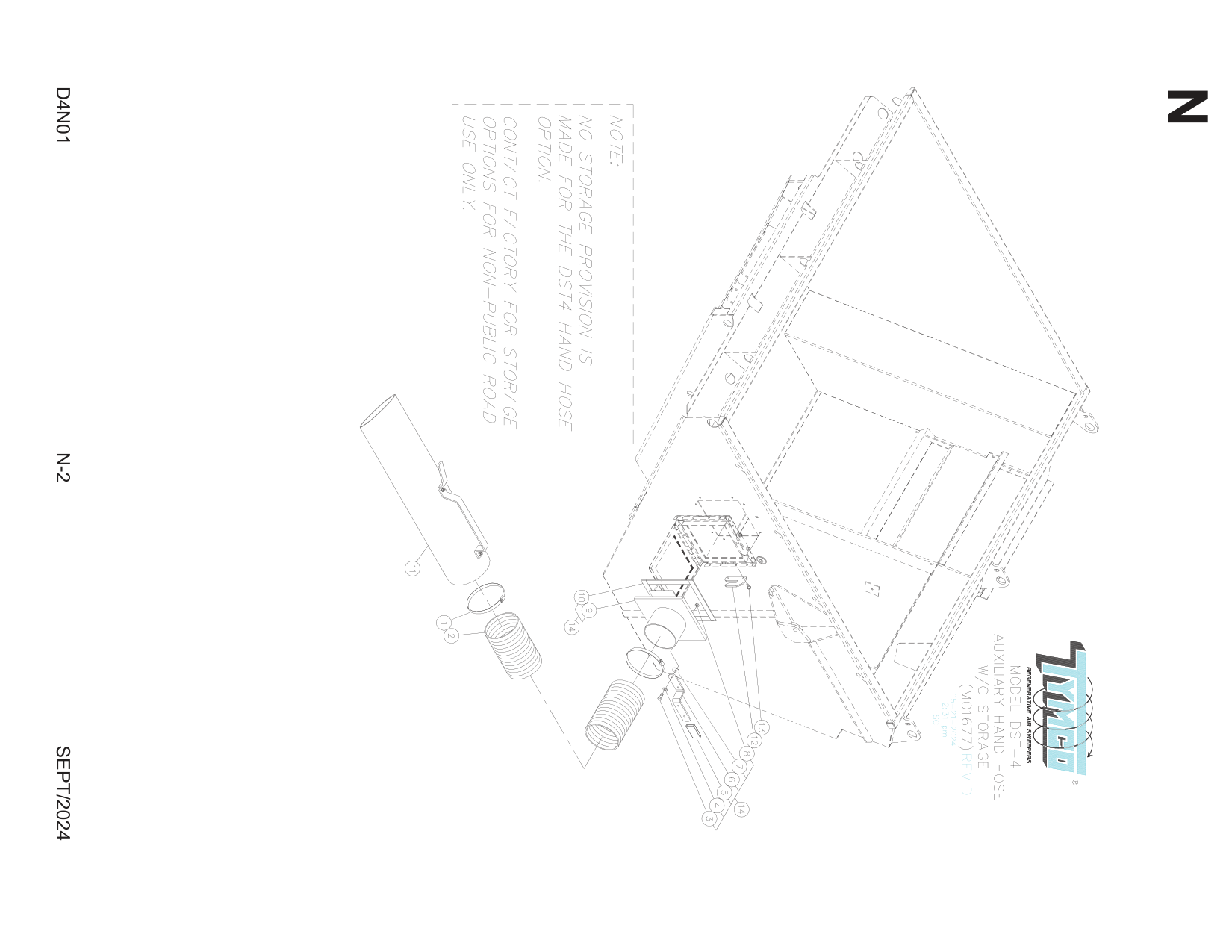 AUXILIARY HAND HOSE ASSEMBLY PART LIST