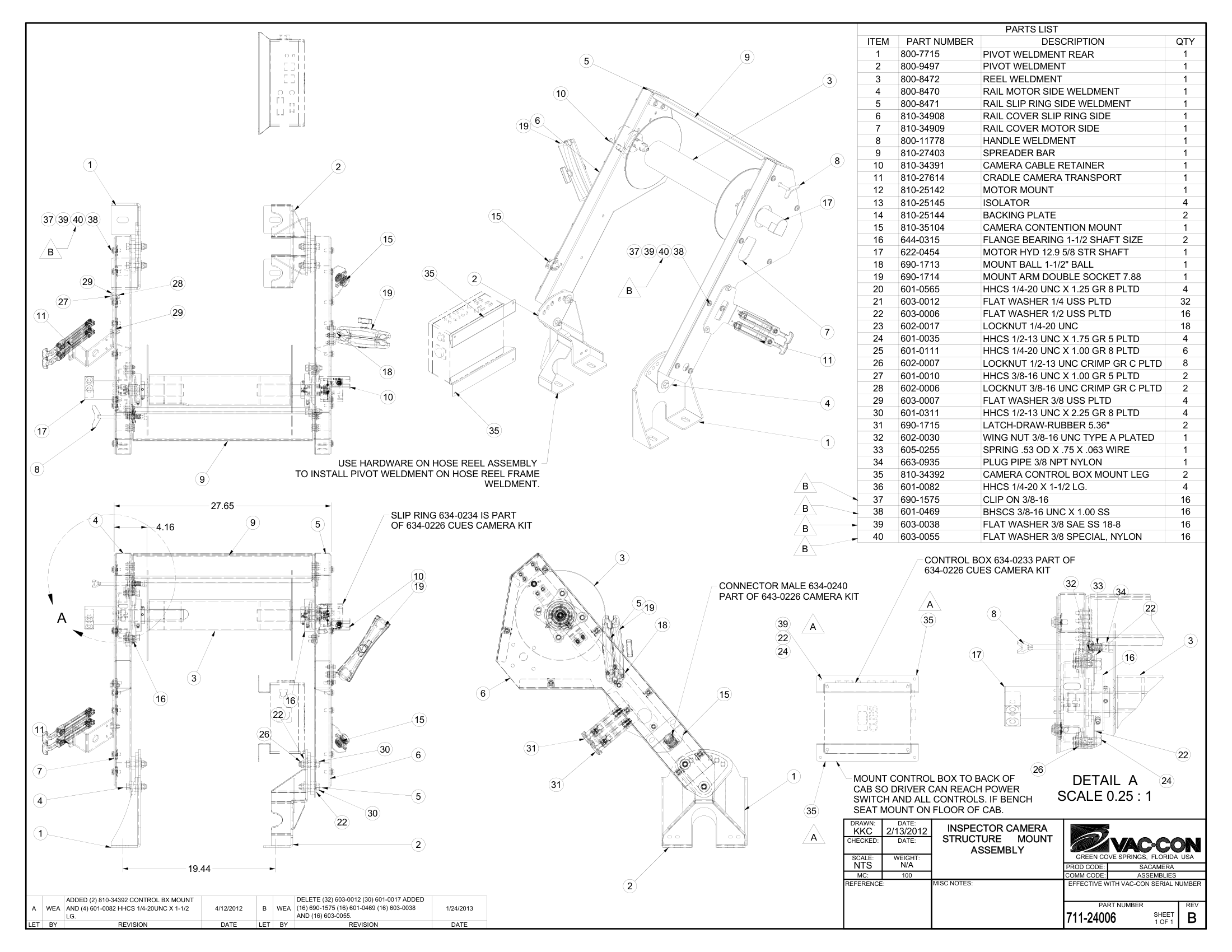 CABOVER SPRAY BAR Assembly
