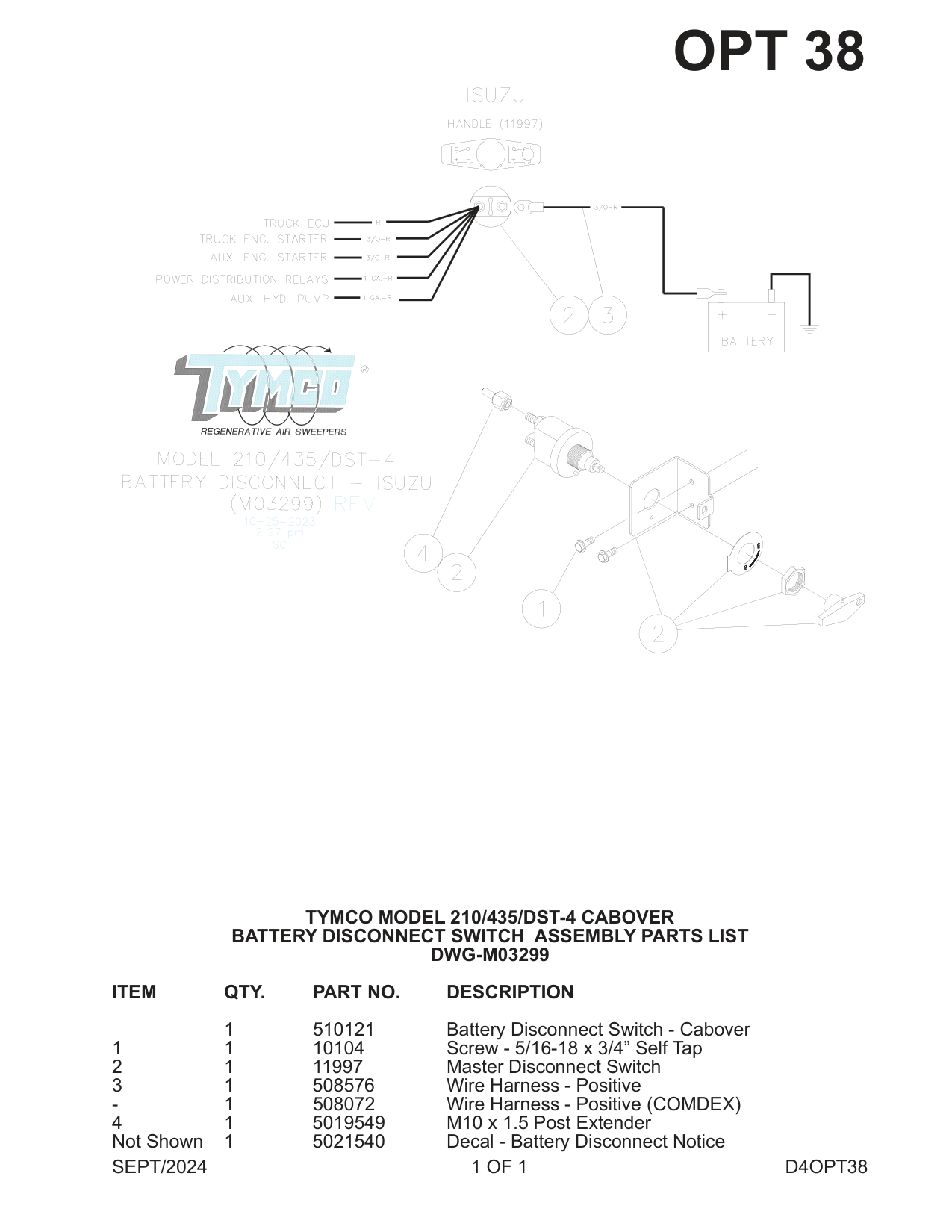 BATTERY DISCONNECT SWITCH  Assembly