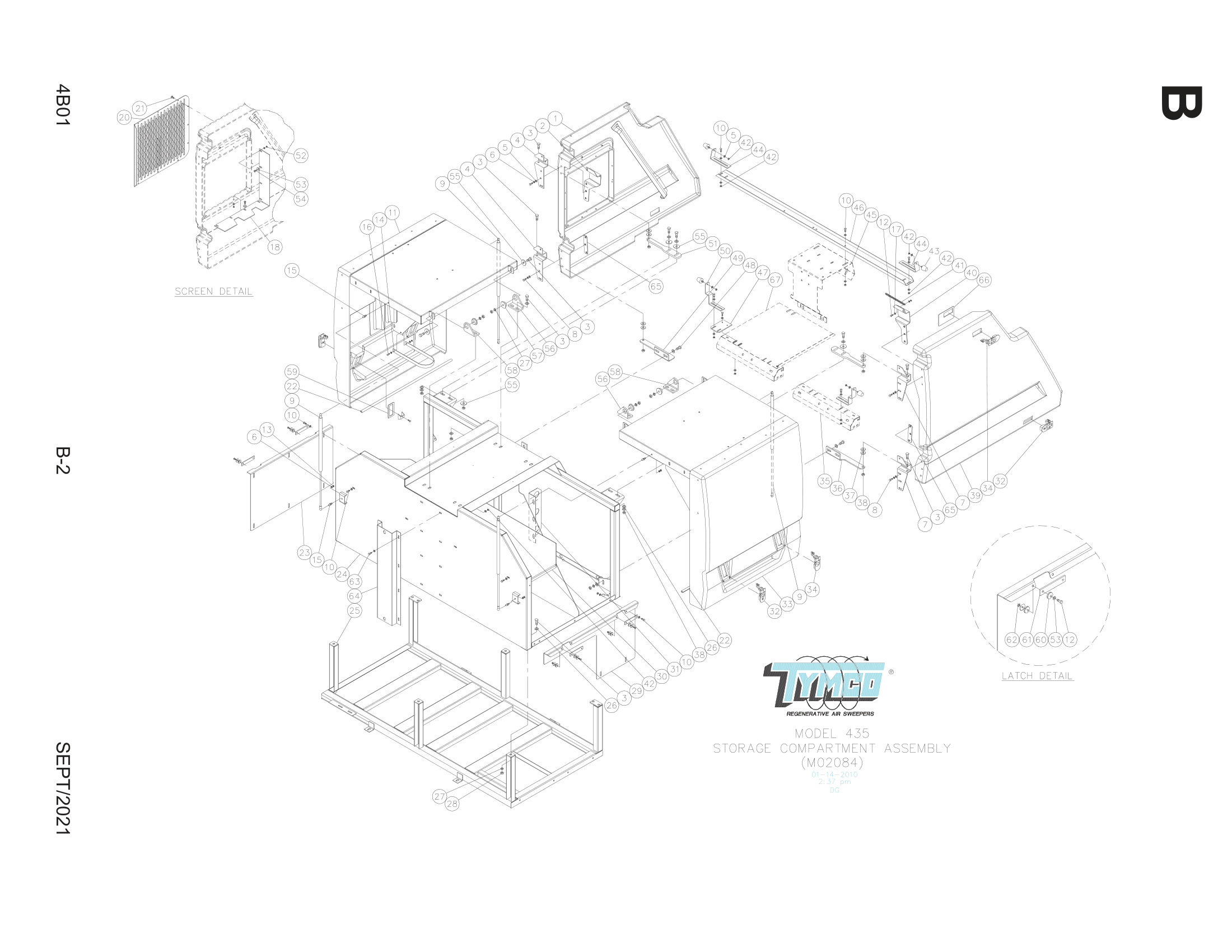 150” WB CABOVER STORAGE COMPARTMENT ASSEMBLY