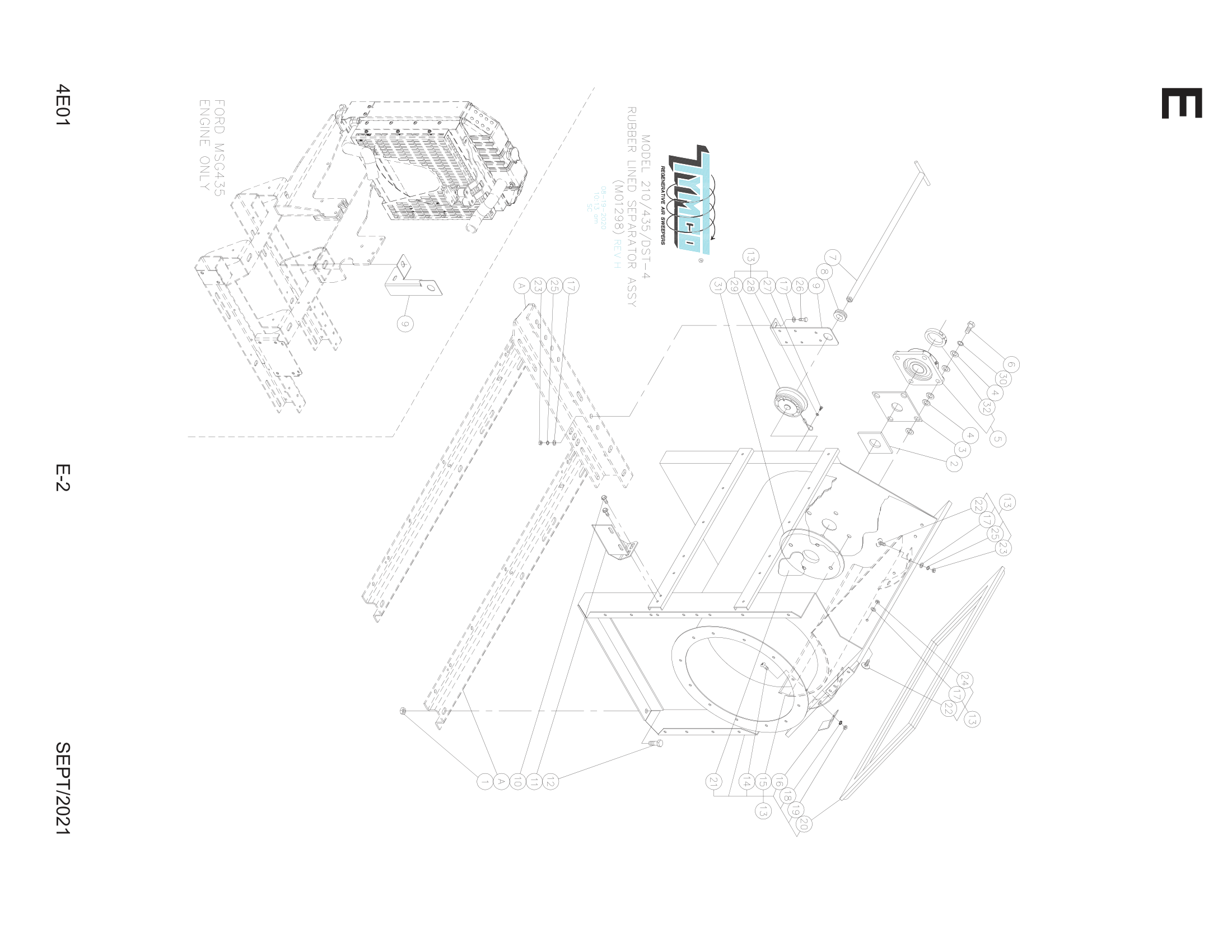 RUBBER LINED SEPARATOR ASSEMBLY