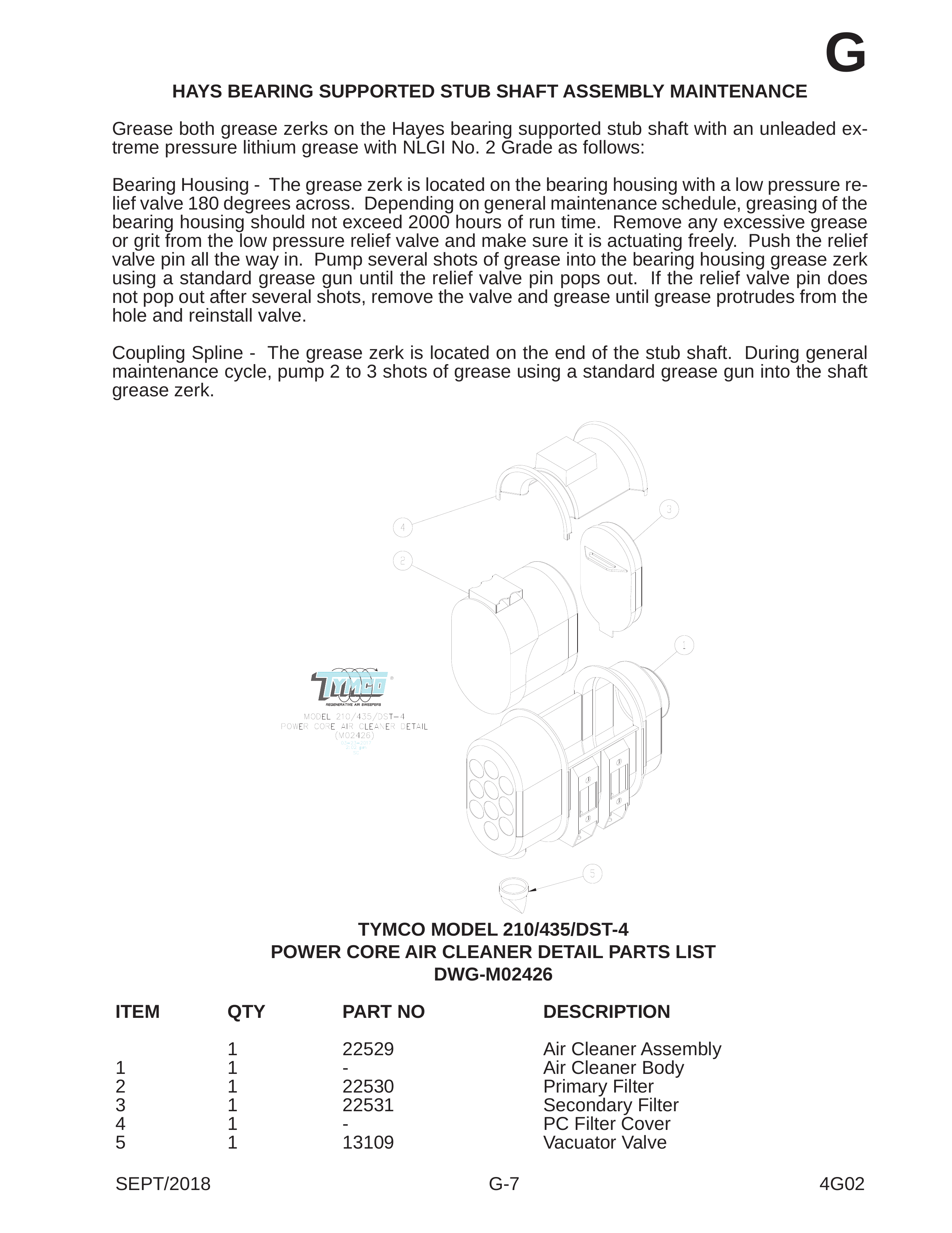 HAYS BEARING SUPPORTED STUB SHAFT ASSEMBLY MAINTENANCE