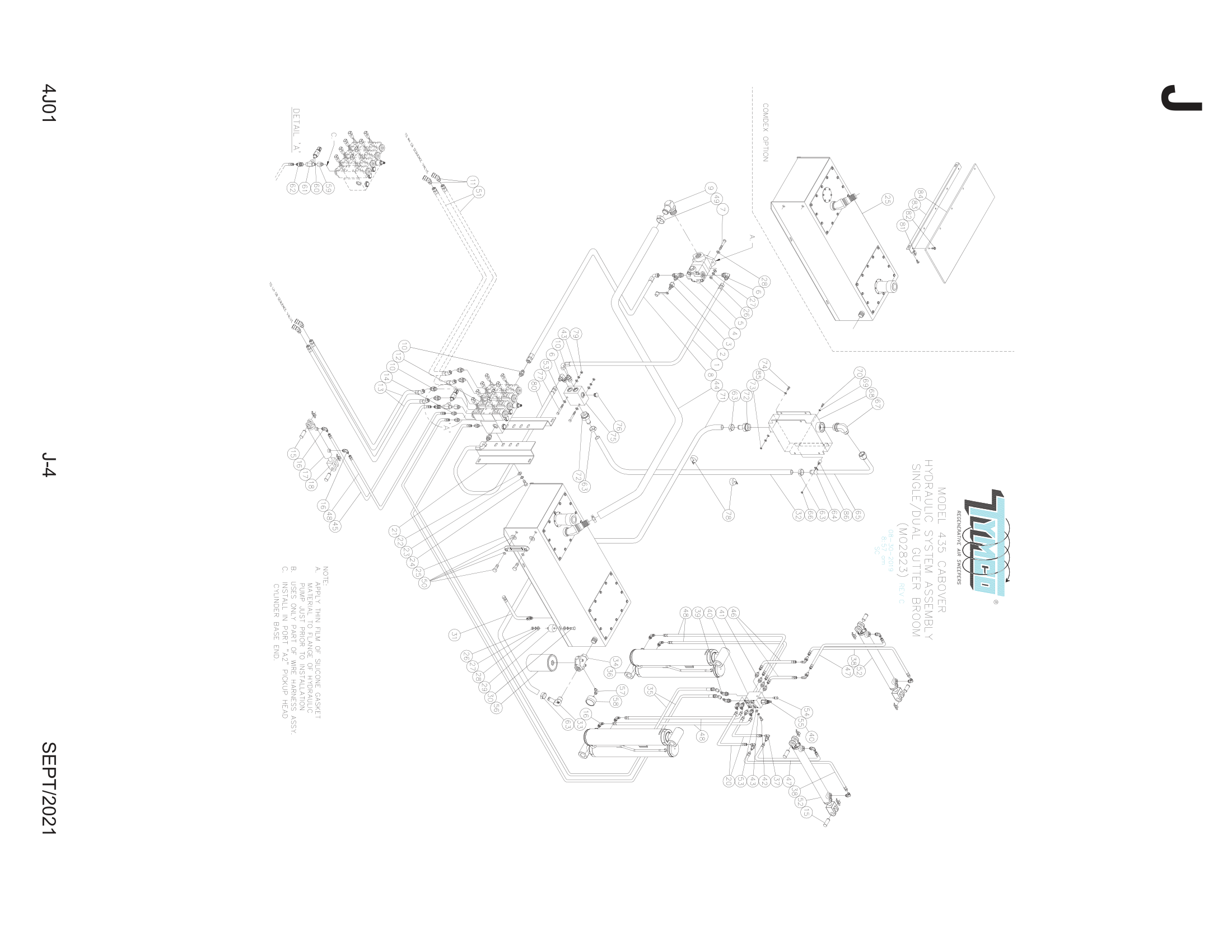 HYDRAULIC SYSTEM - SINGLE/DUAL GUTTER BROOM