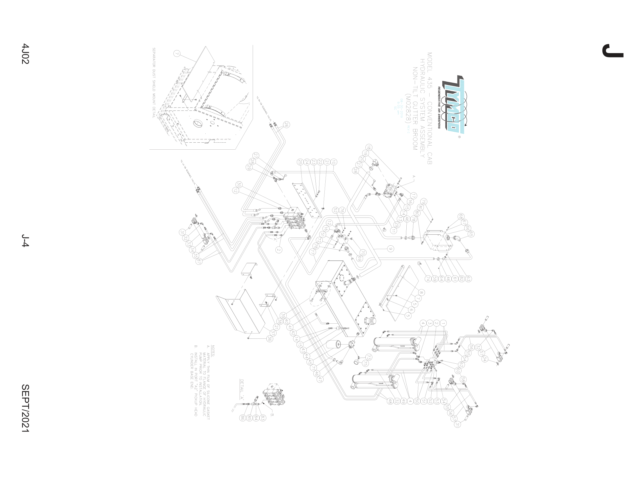 HYDRAULIC SYSTEM - NON-TILT GUTTER BROOM