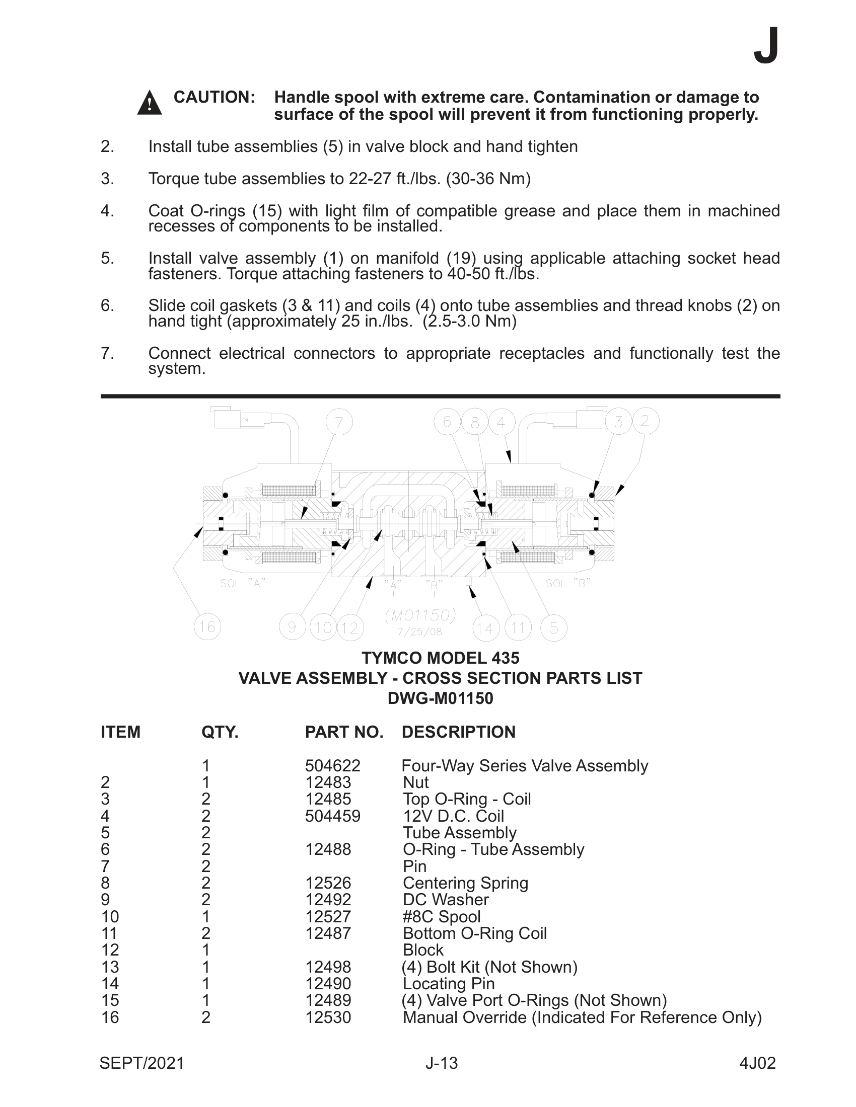 VALVE ASSEMBLY - CROSS SECTION
