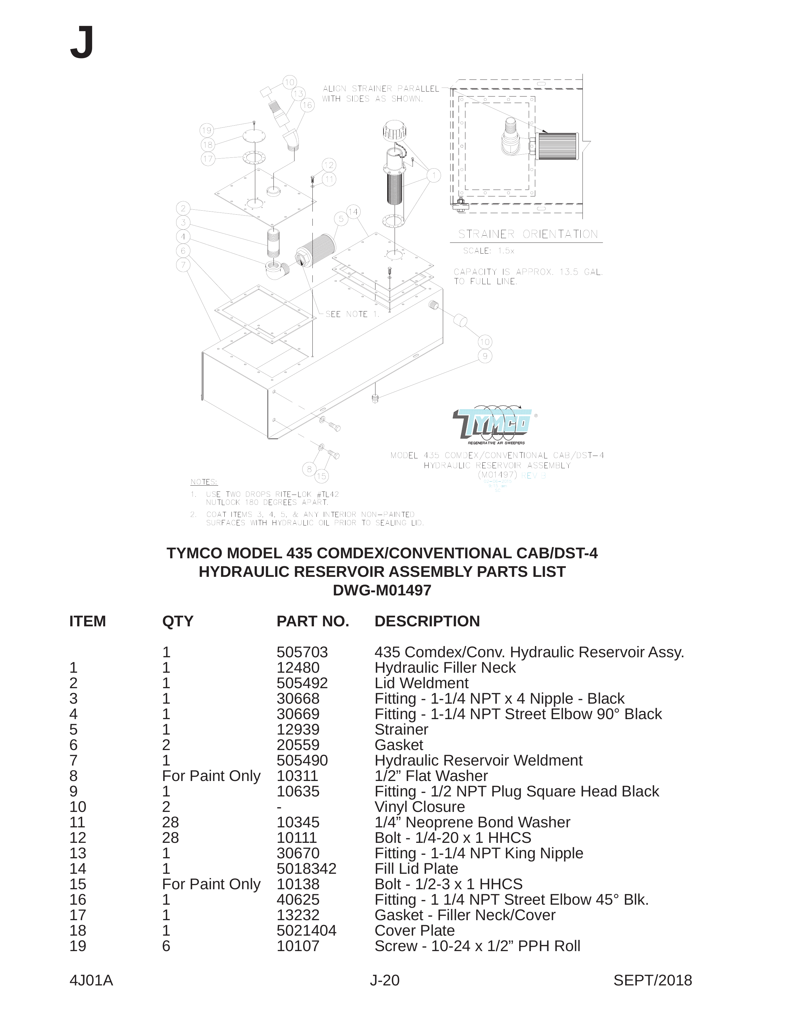 TYMCO MODEL 435 COMDEX/CONVENTIONAL CAB/DST-4