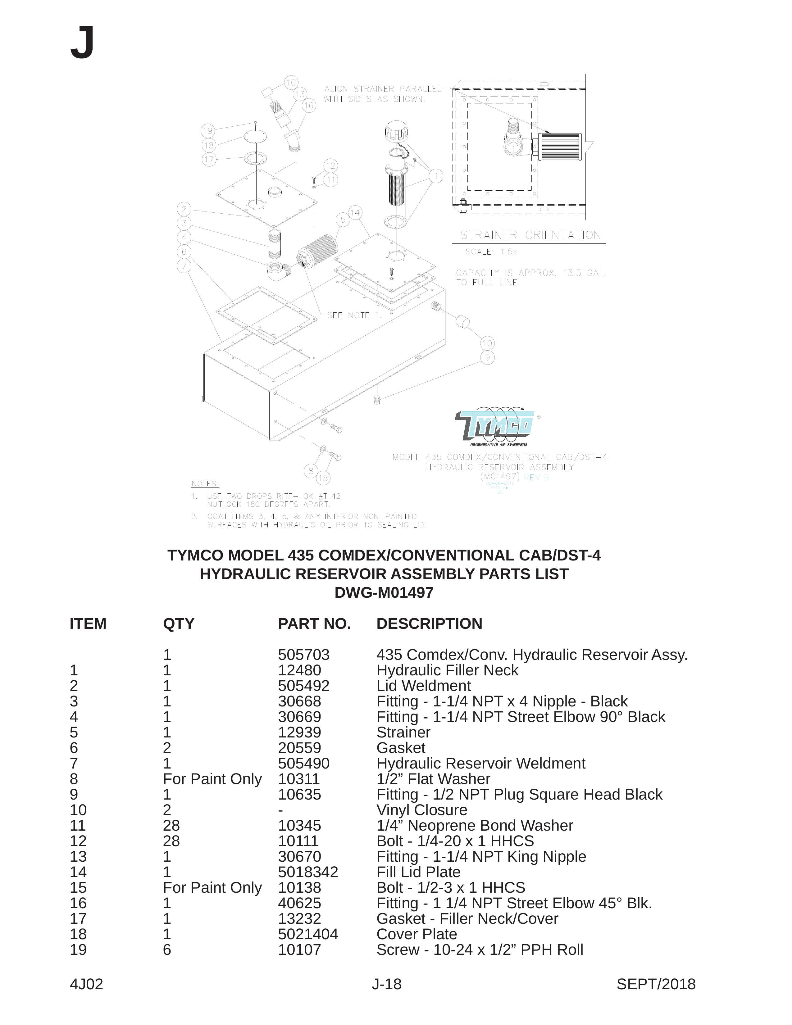 TYMCO MODEL 435 COMDEX/CONVENTIONAL CAB/DST-4