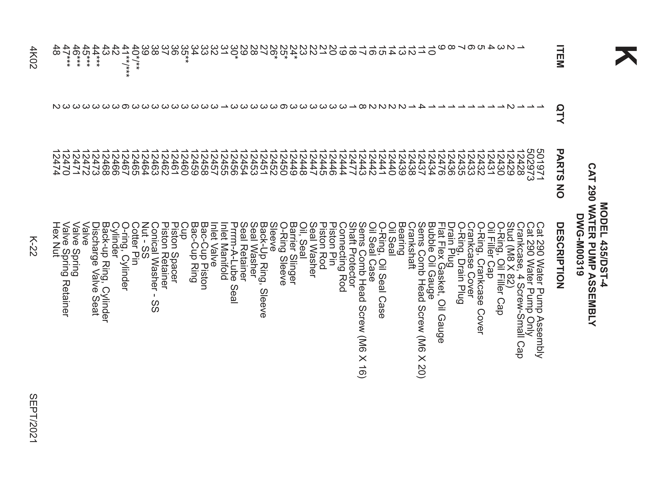 CAT 290 WATER PUMP ASSEMBLY