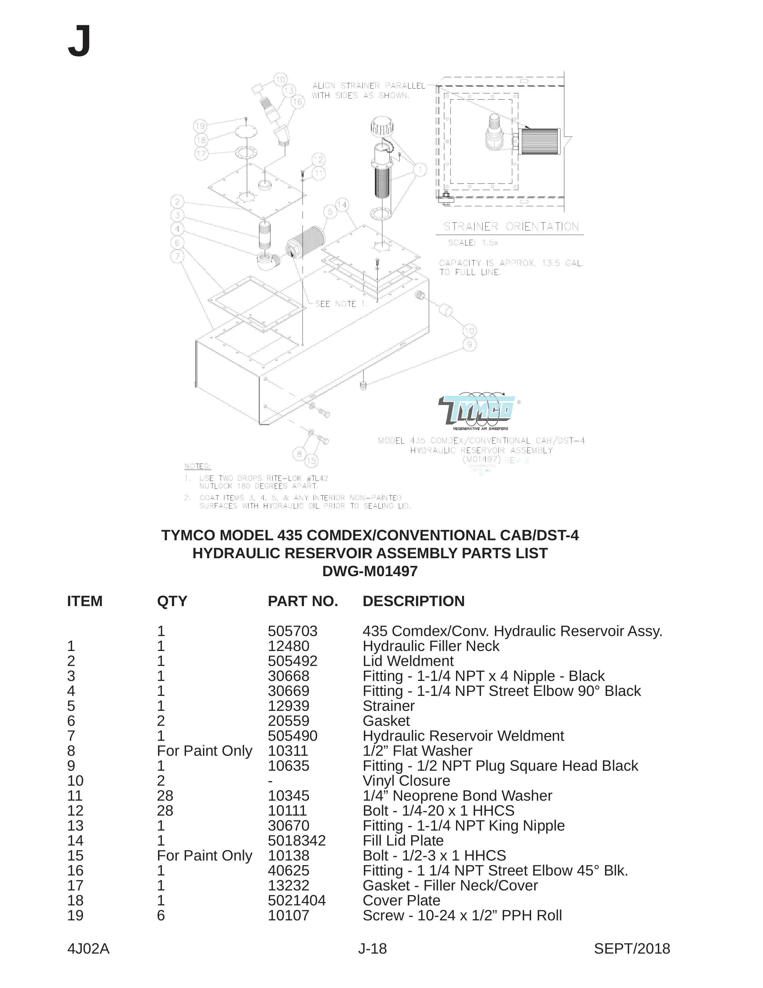 TYMCO MODEL 435 COMDEX/CONVENTIONAL CAB/DST-4