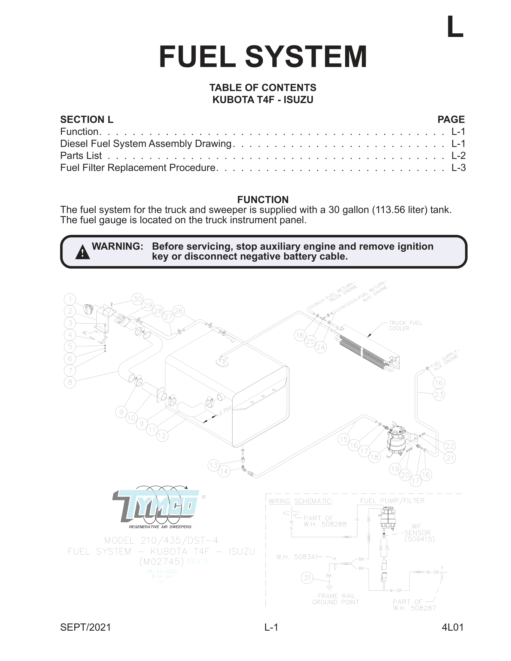 KUBOTA T4F/ISUZU DIESEL FUEL SYSTEM