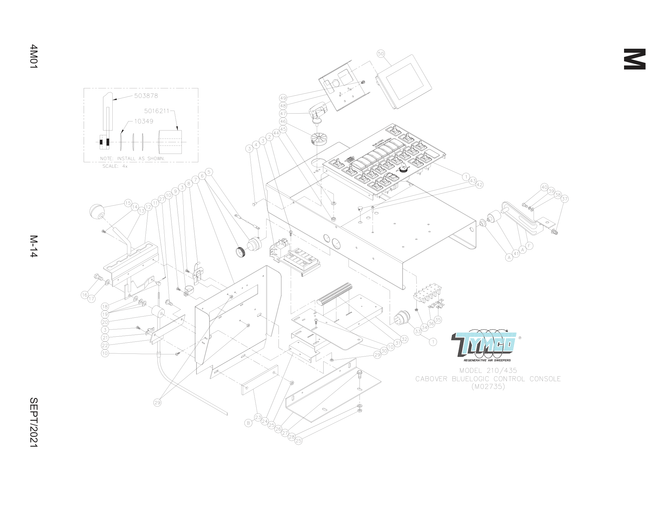 CABOVER BLUELOGIC CONTROL CONSOLE ASSEMBLY