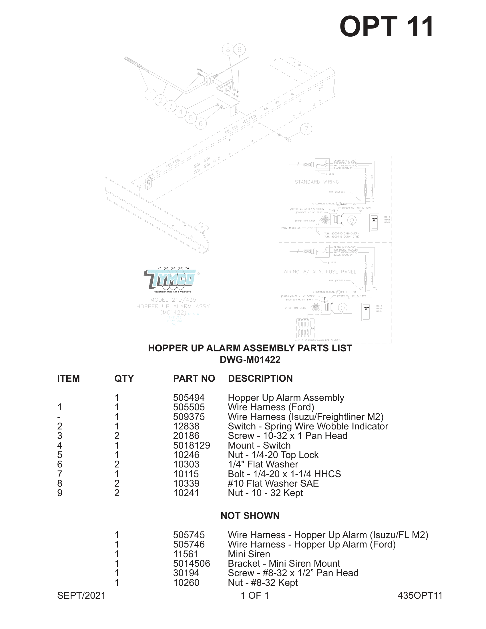 HOPPER UP ALARM ASSEMBLY