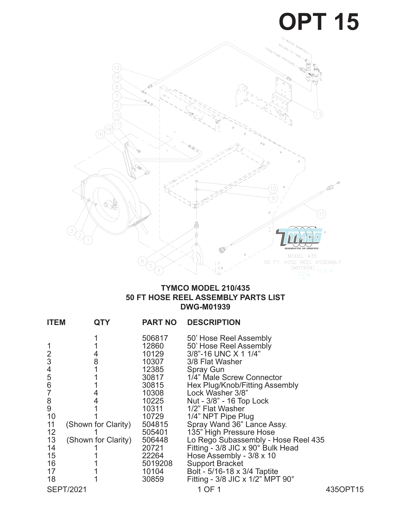 50 FT HOSE REEL ASSEMBLY