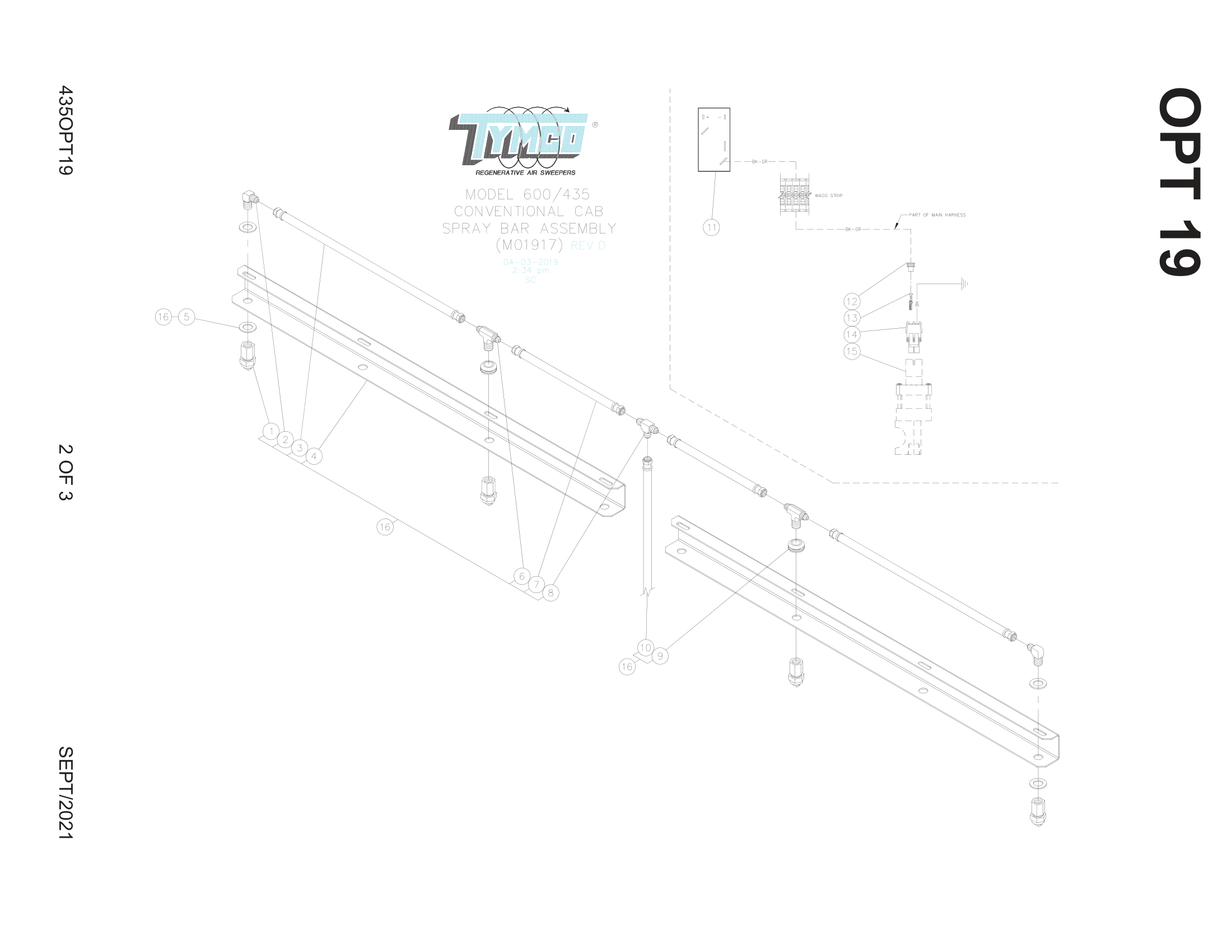 CONVENTIONAL CAB SPRAY BAR ASSEMBLY