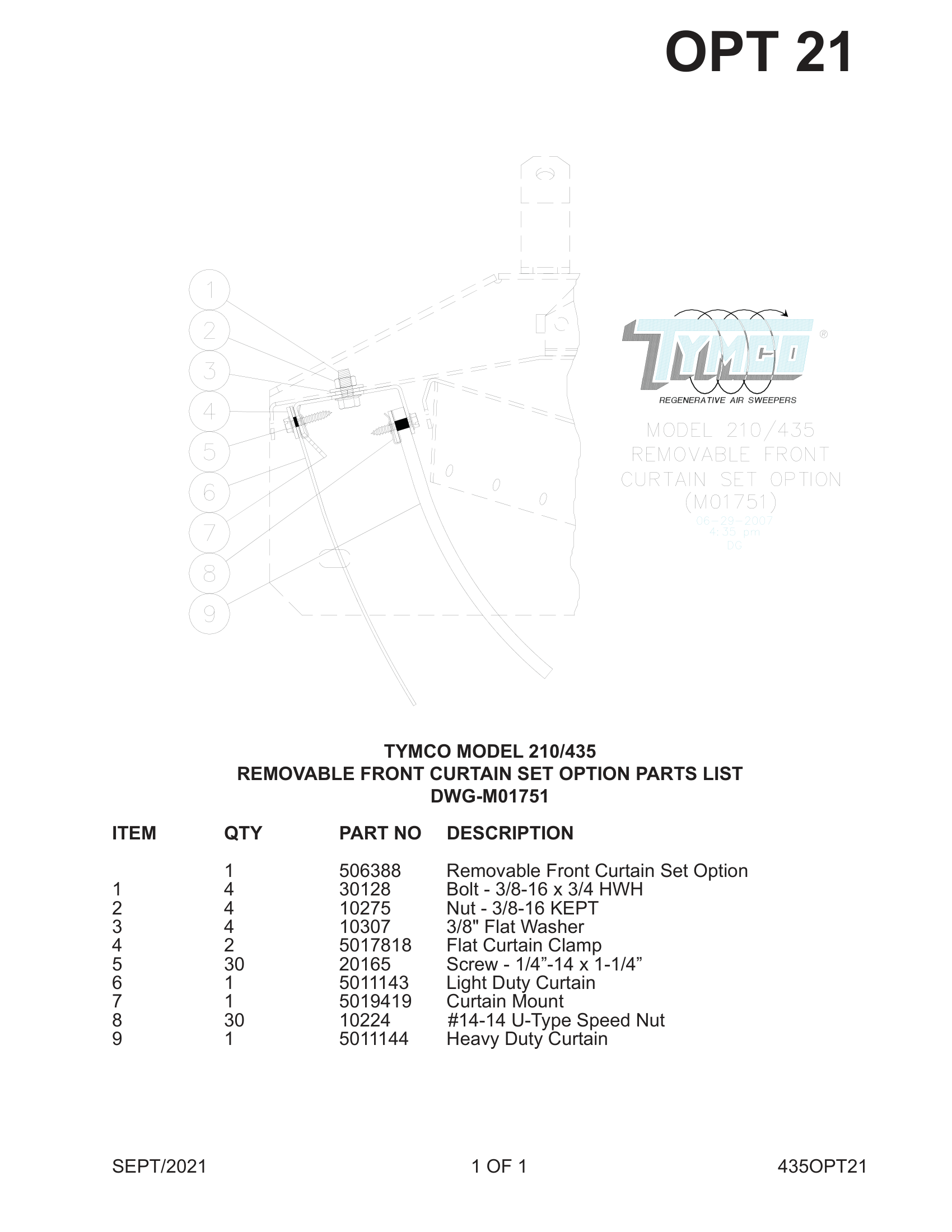 REMOVABLE FRONT CURTAIN SET OPTION