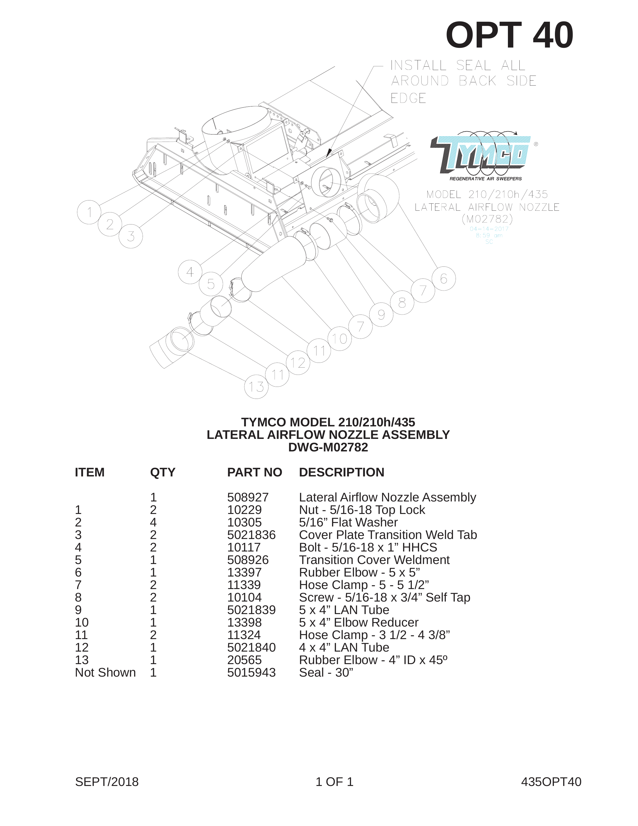 TYMCO MODEL 210/210h/435