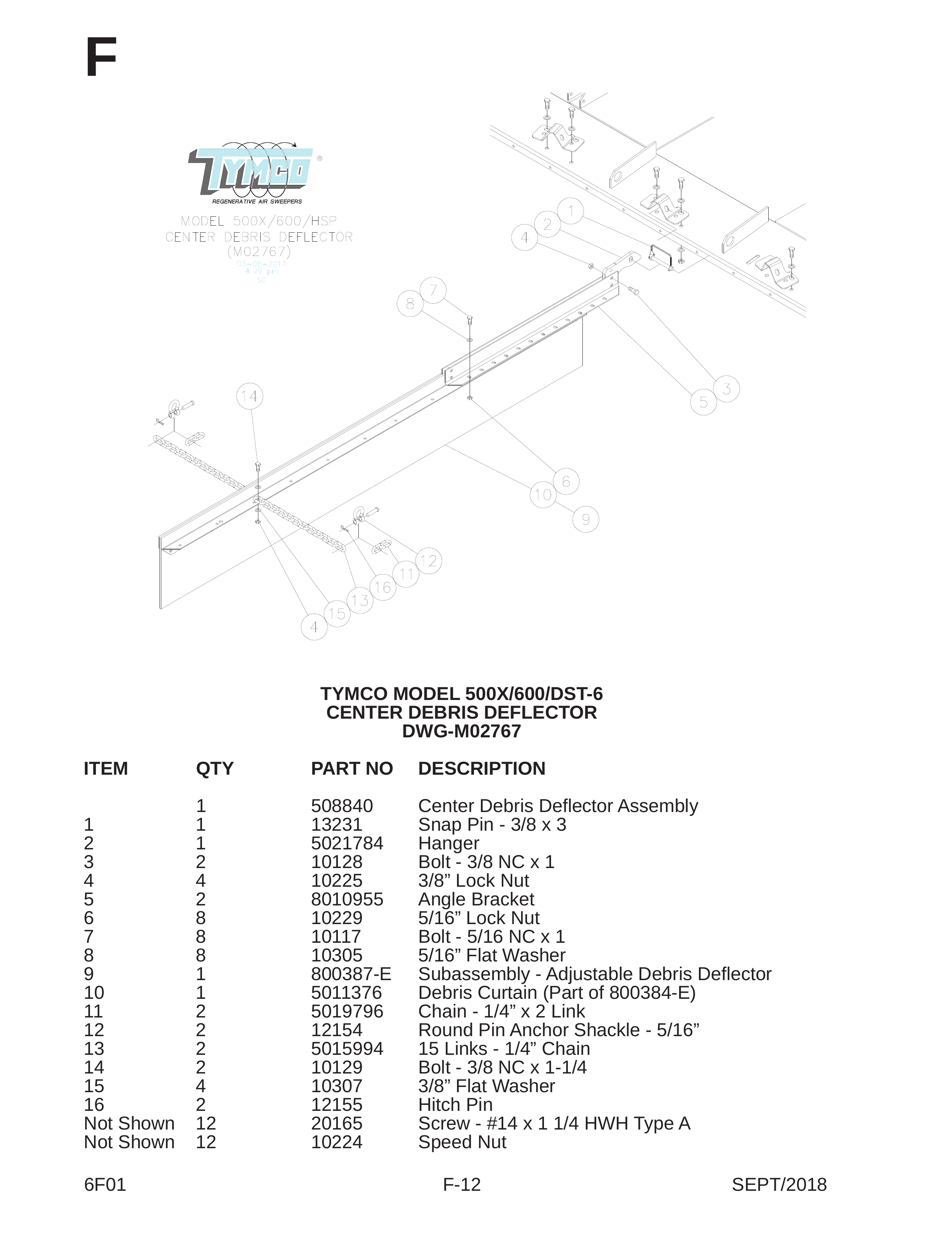 TYMCO MODEL 500X/600/DST-6