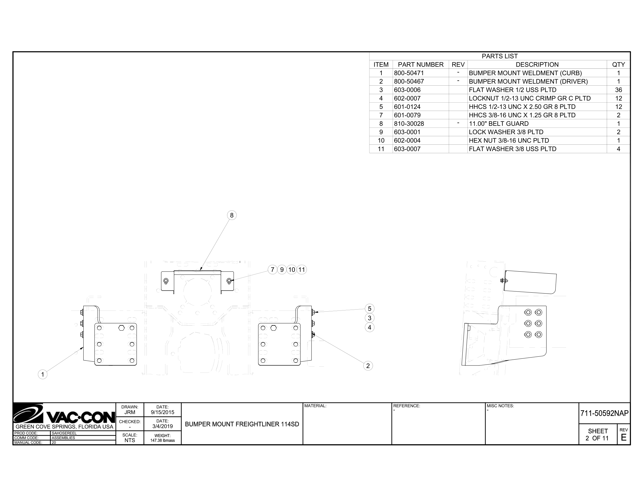 Fenders Installation, (tandem rear axle)