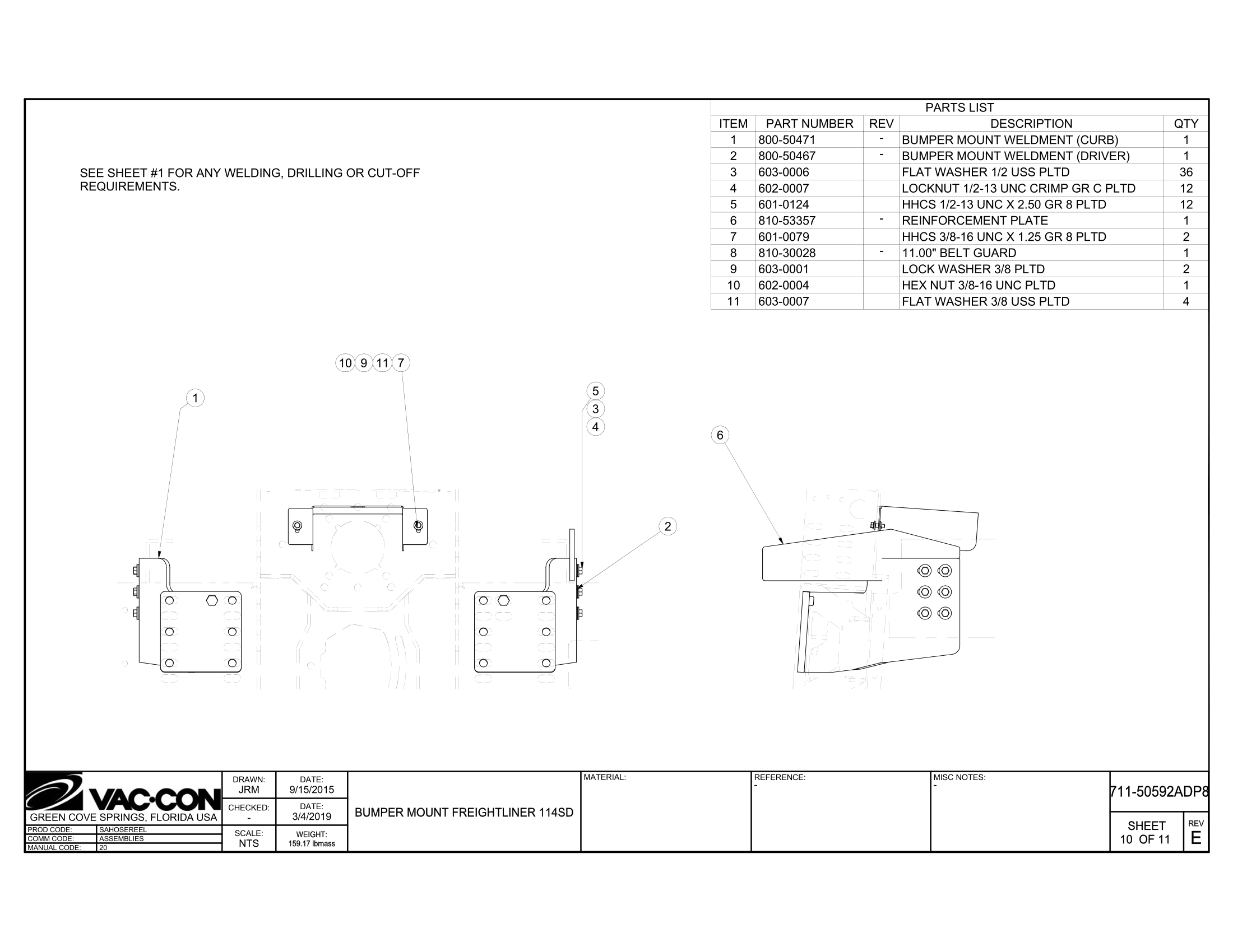 Hoist Frame Installation, (10 & 13 Yd. Debris Body)