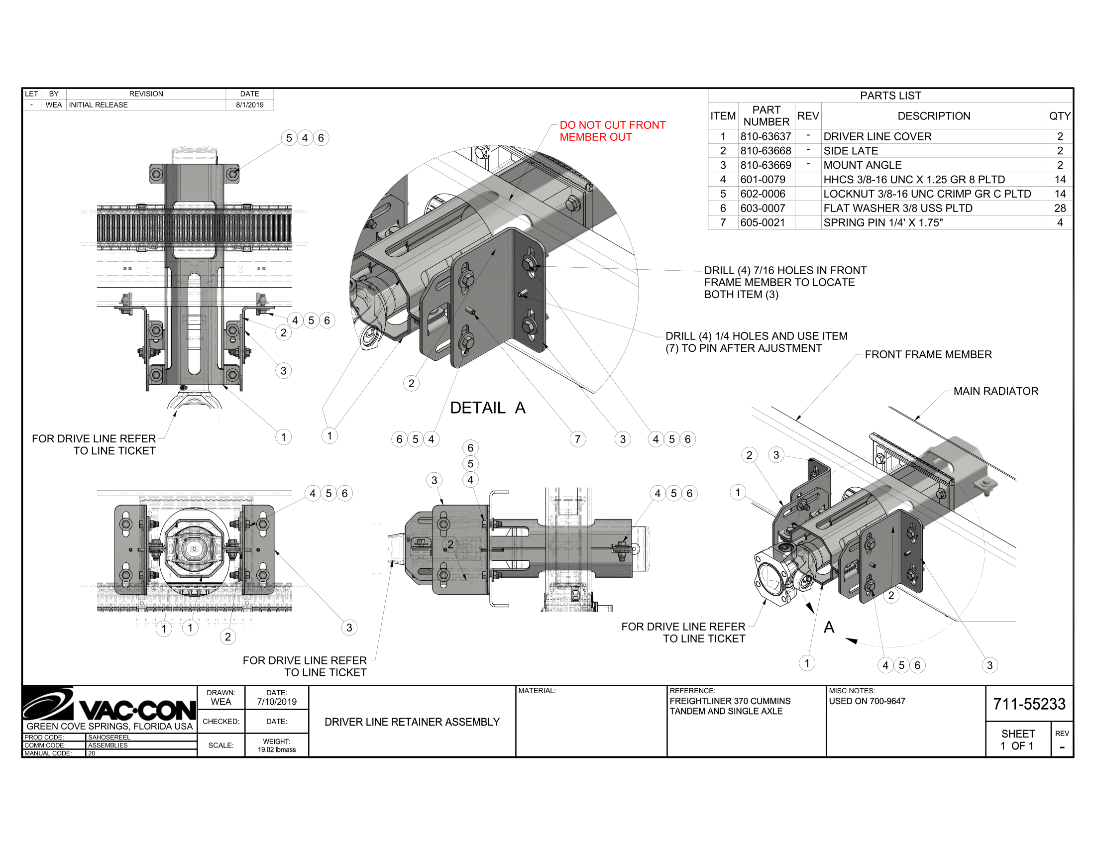 Hoist Frame Assembly, (16 Yd. Debris Body)