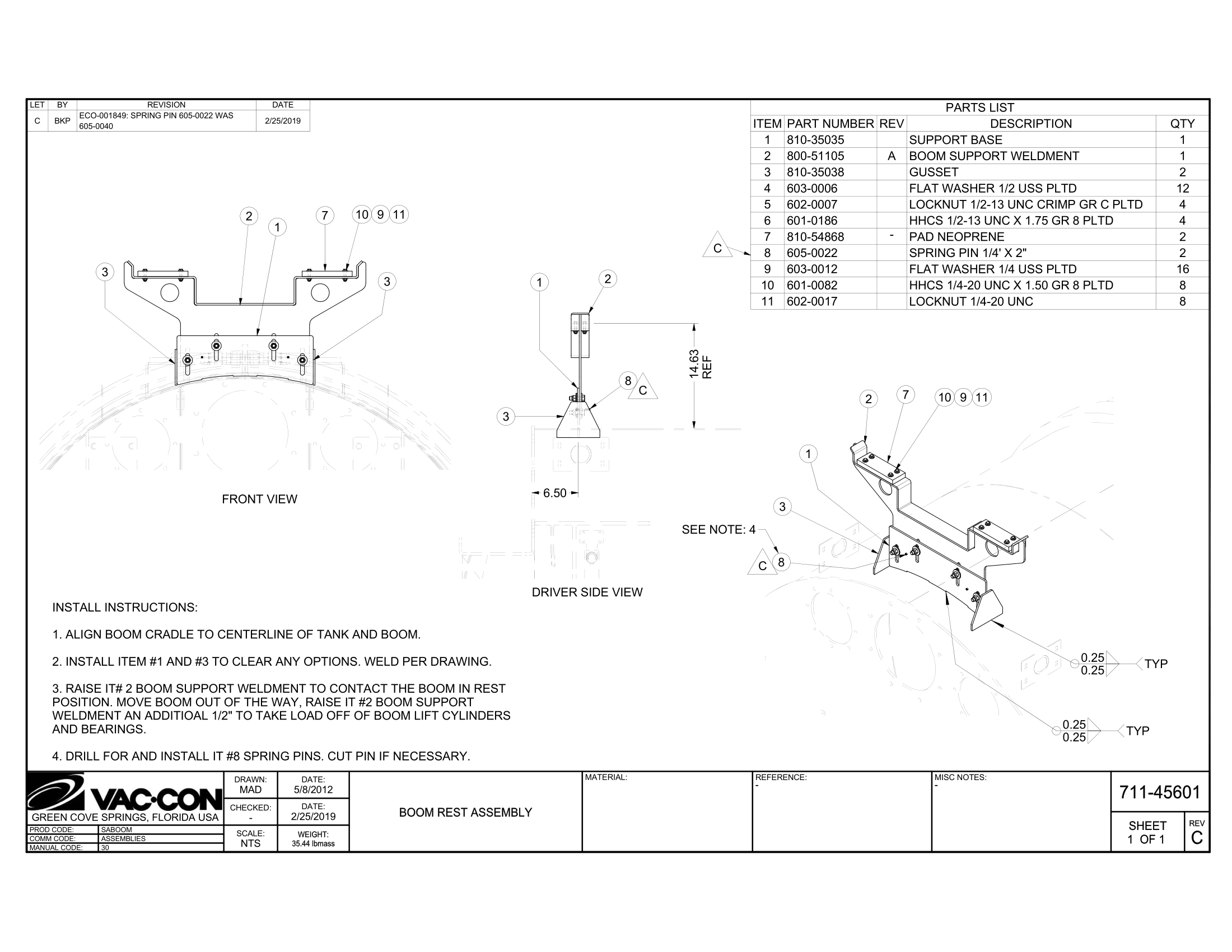 Debris Body - Installation