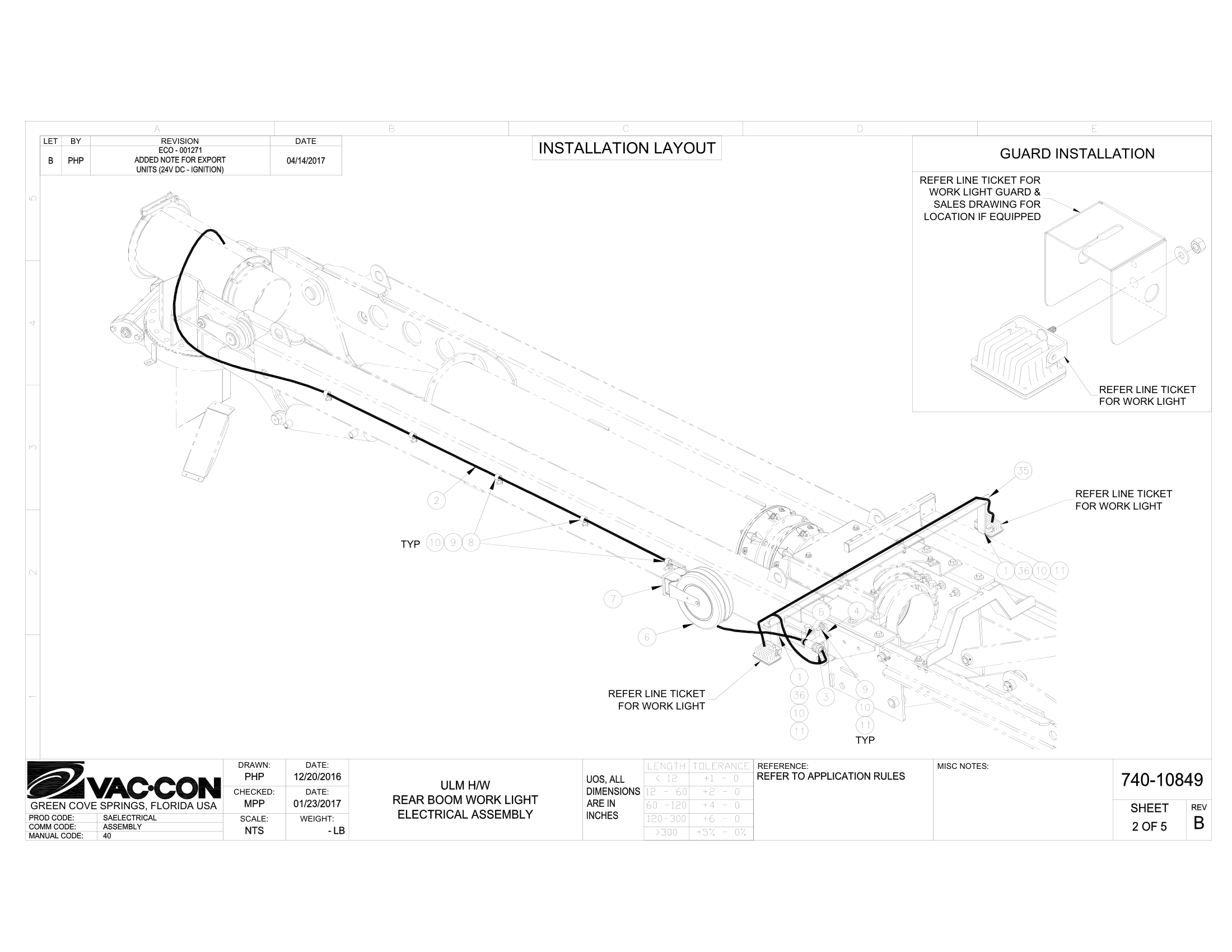 Rear Boom, (pin-mount), Hydraulic Cylinder Installation, (optional)