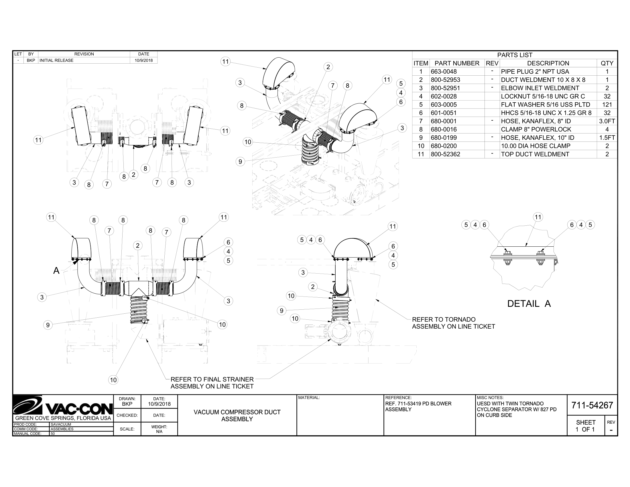 Gutter Broom Outer Linkage (without remote tilt) Assembly