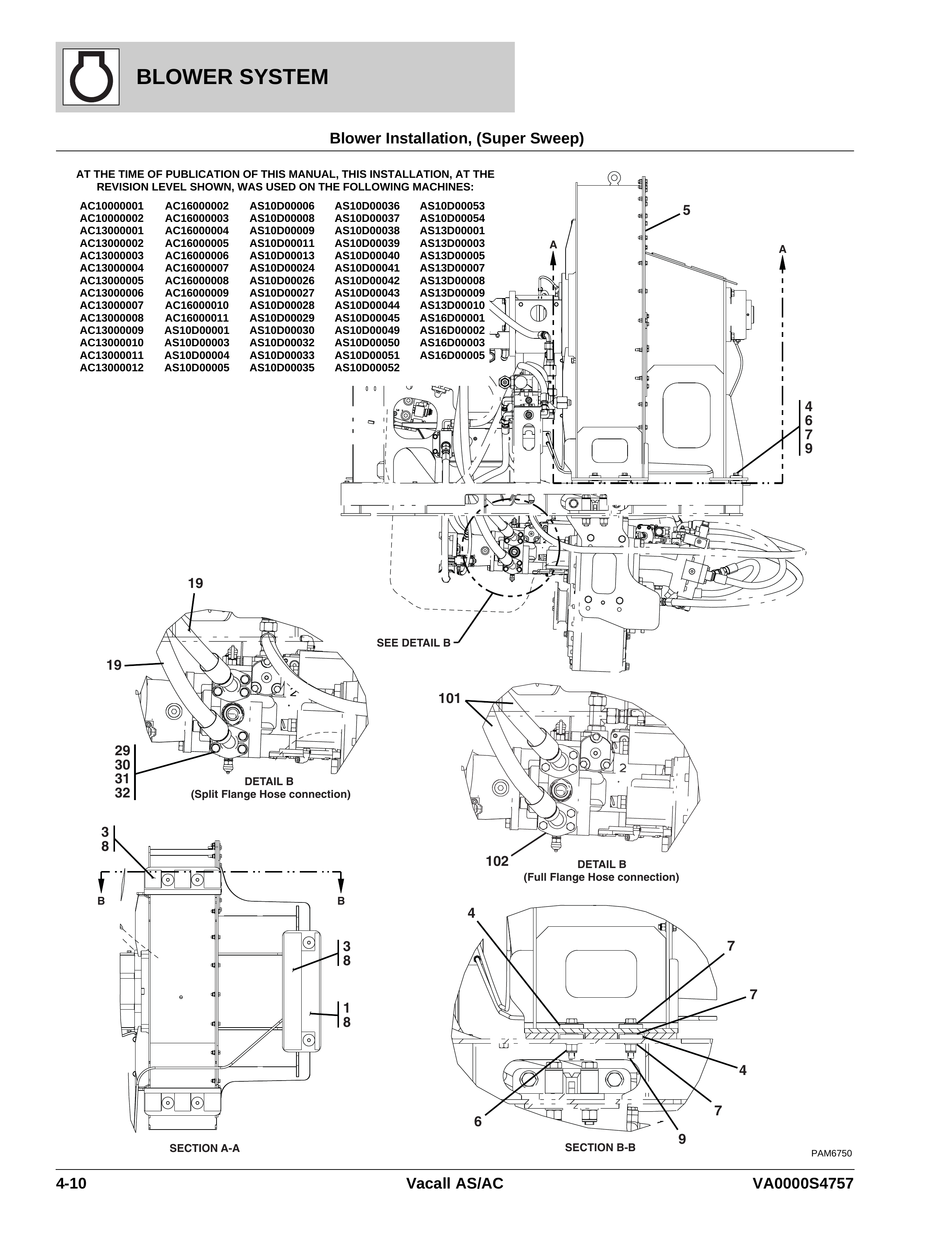 Blower Installation, (Super Sweep)