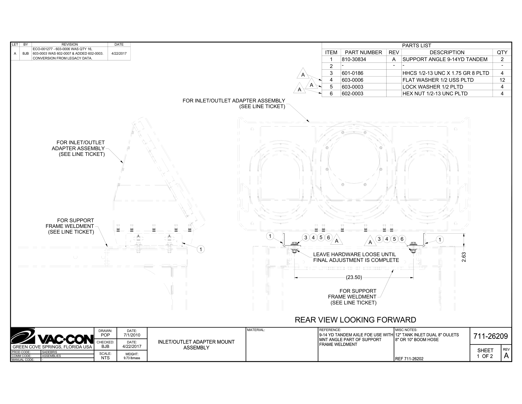 Gutter Broom Hosing (single sweep), (Hydraulic & Water)