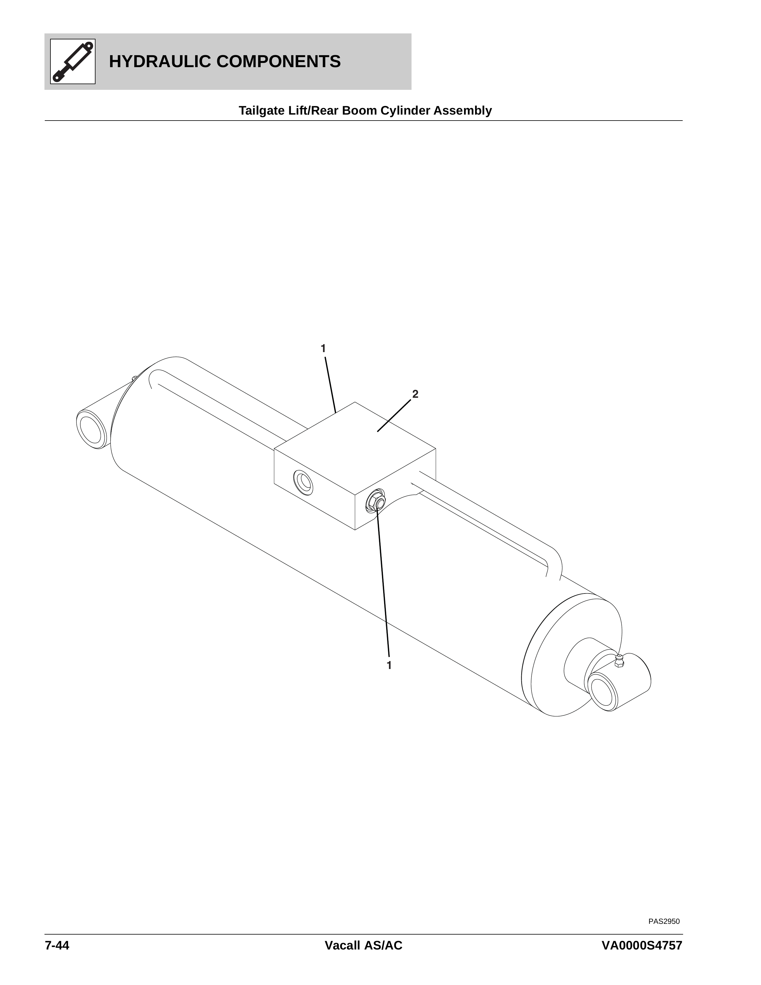 Tailgate Lift/Rear Boom Cylinder Assembly