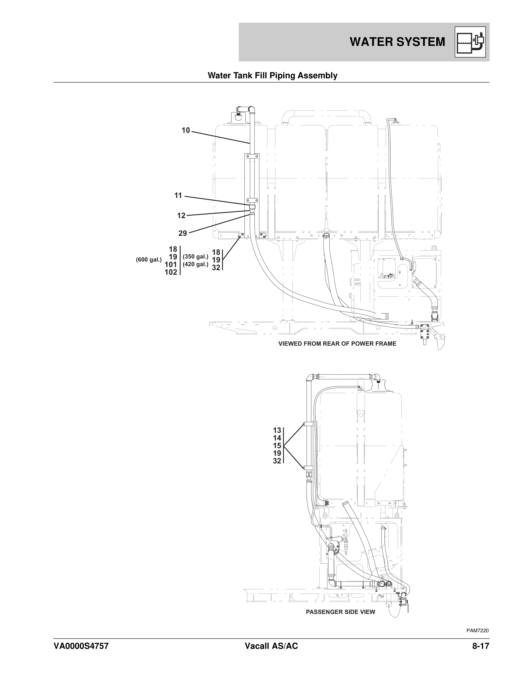 Water Tank Fill Piping Assembly