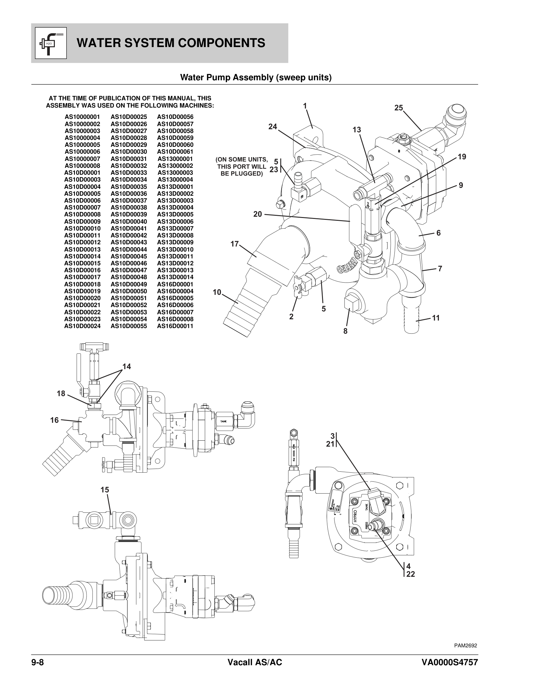 Water Pump Assembly (sweep units)