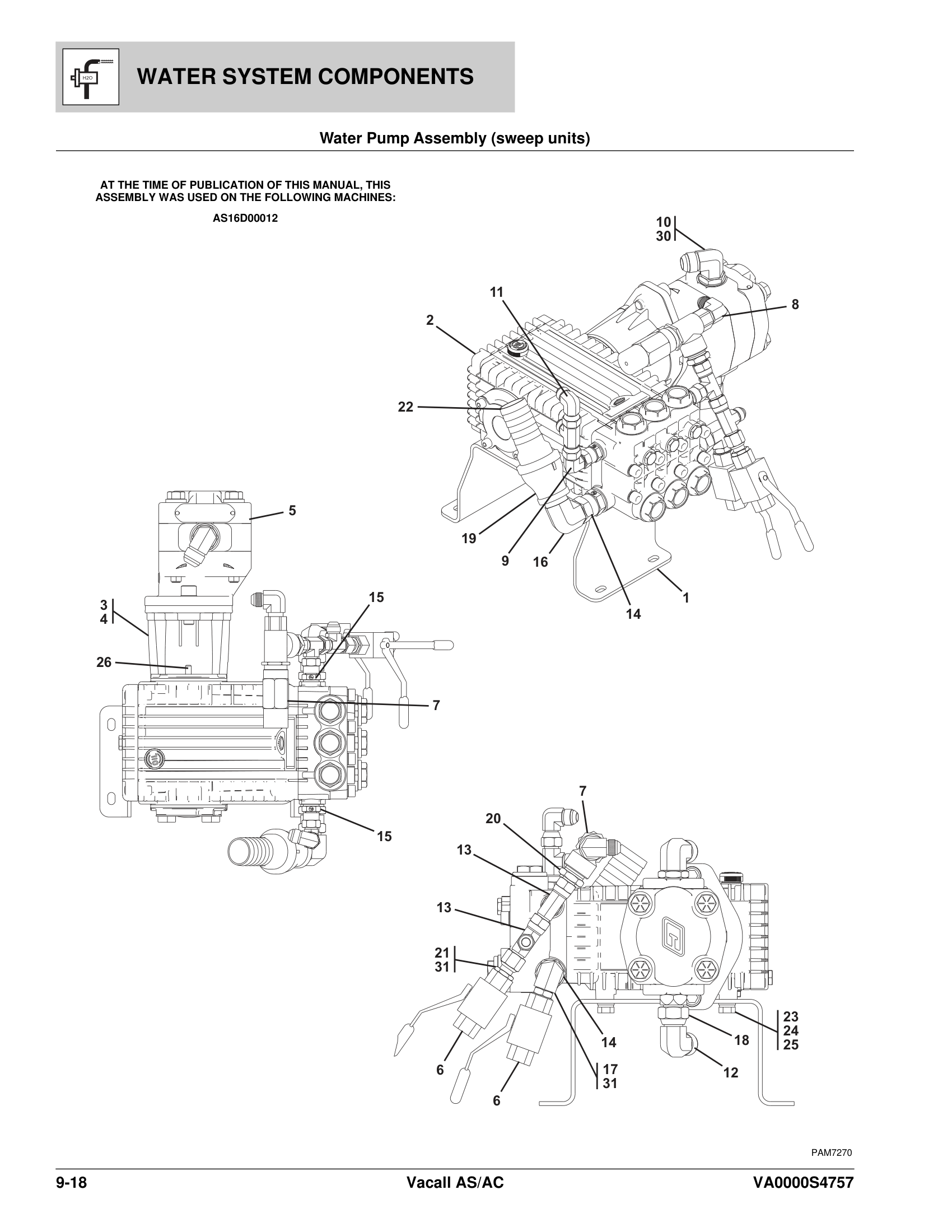 Water Pump Assembly (sweep units)