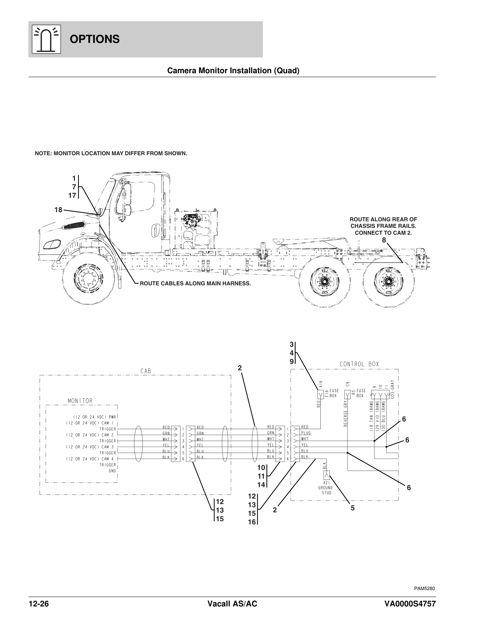Camera Monitor Installation (Quad)